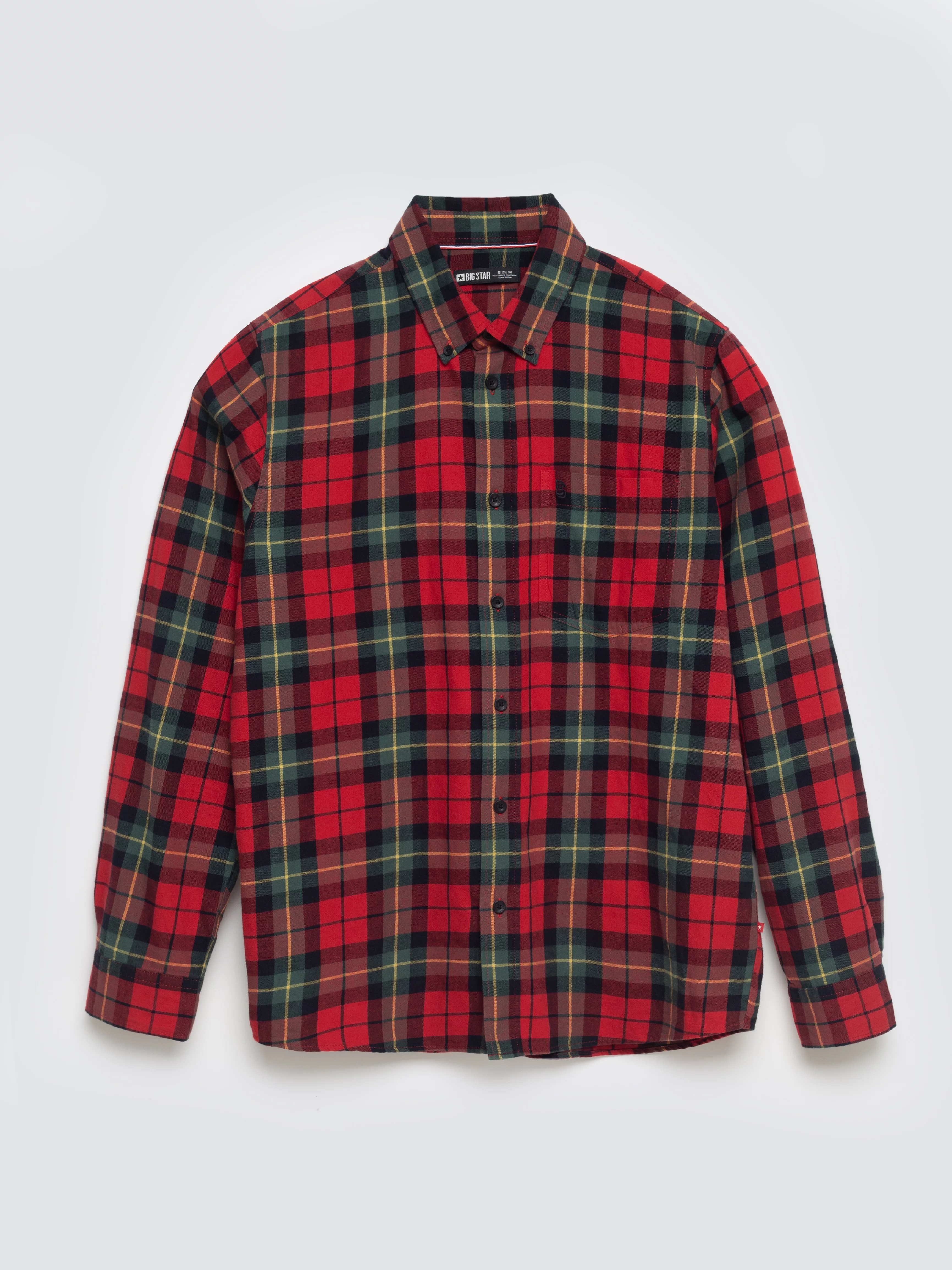 Koszula męska w kratę czerwona Sensitewo 603