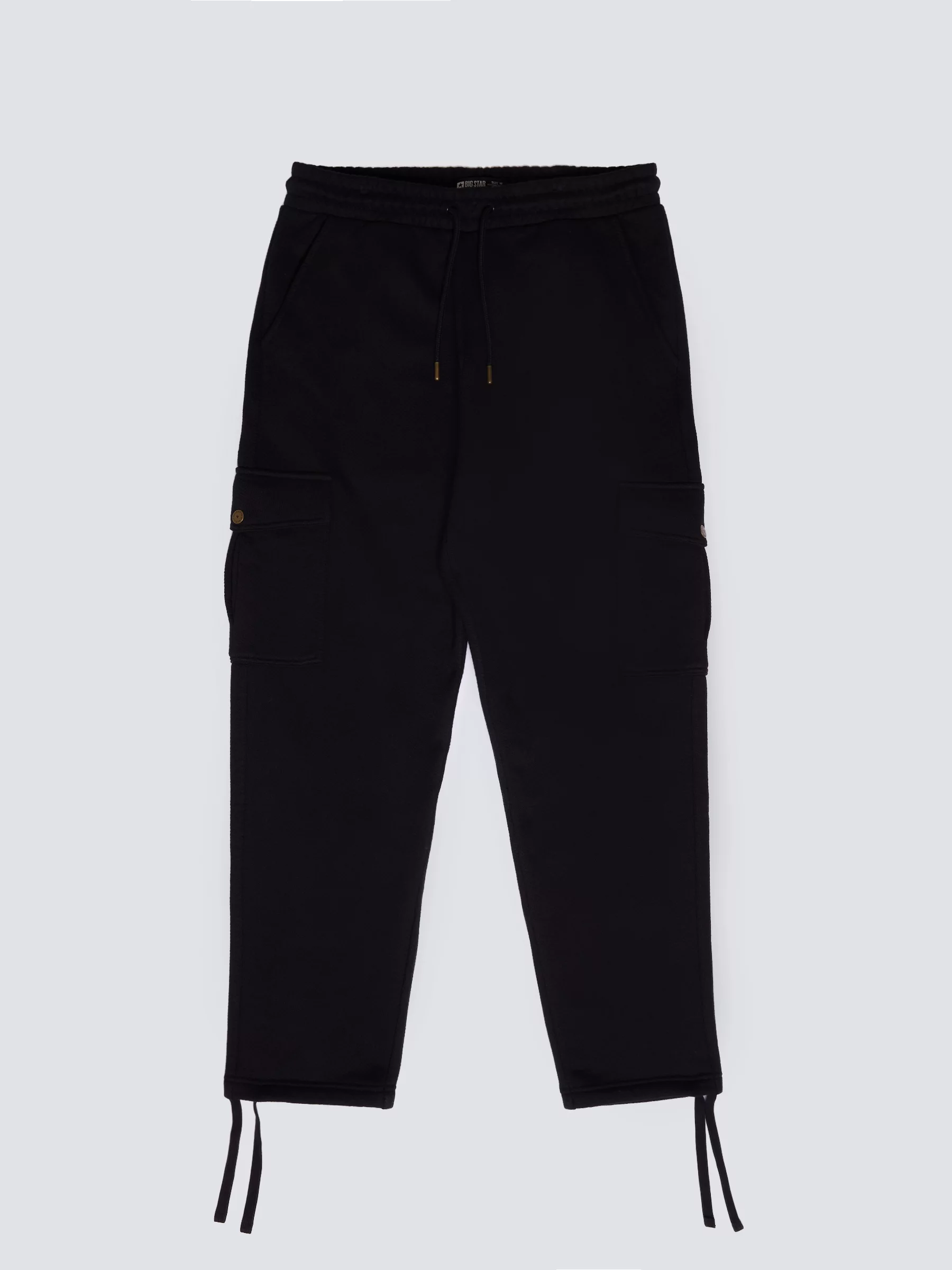 Spodnie męskie dresowe z kieszeniami cargo czarne Jagmurp 906