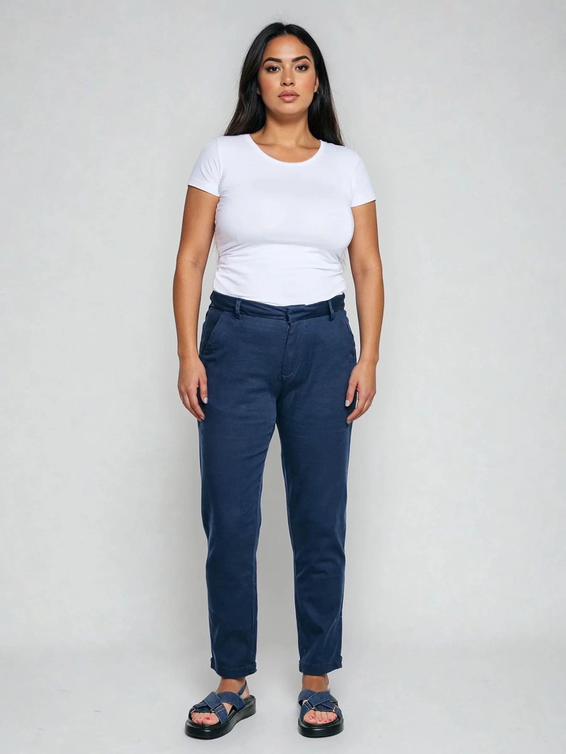 Spodnie damskie chinosy granatowe Danasi 403