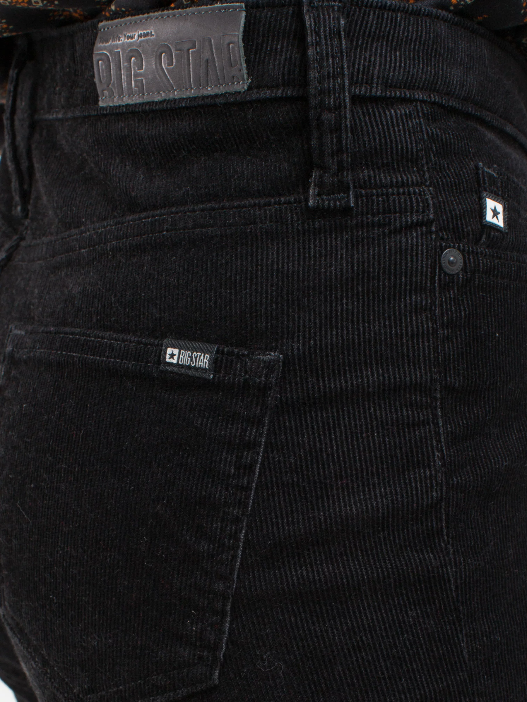 Spodnie damskie sztruks czarne Katrina High Waist Cord 906