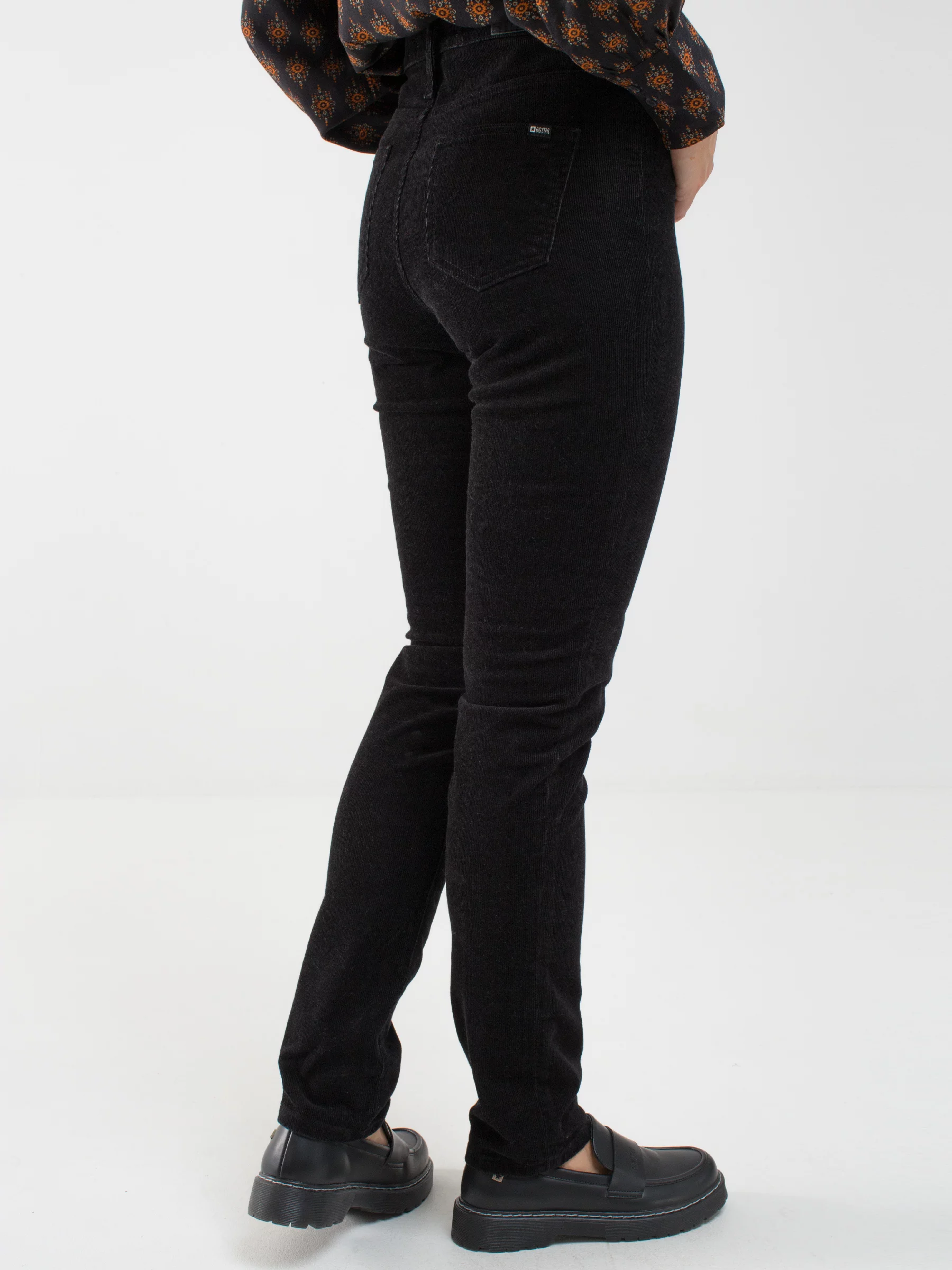 Spodnie damskie sztruks czarne Katrina High Waist Cord 906