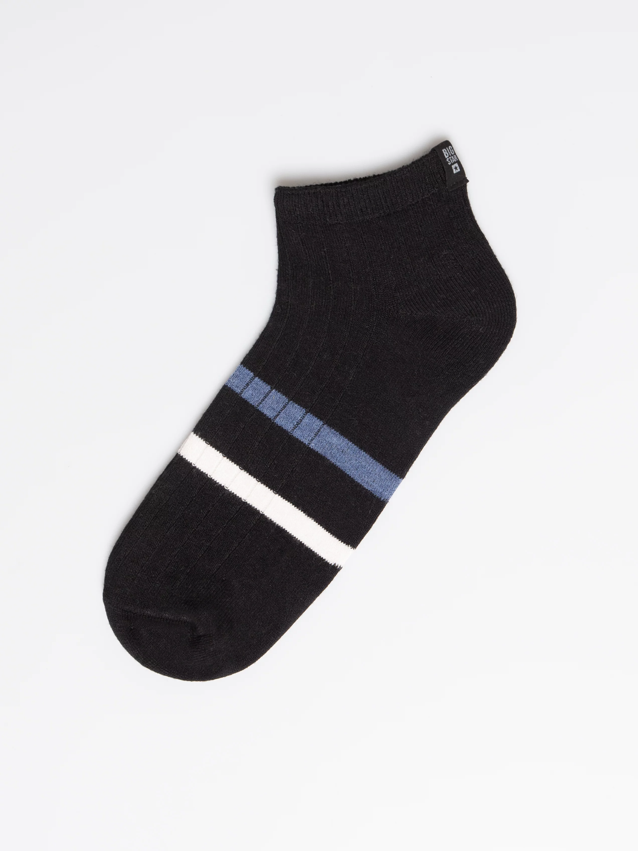 Stopki męskie z dwoma paskami czarne Tagaros 906