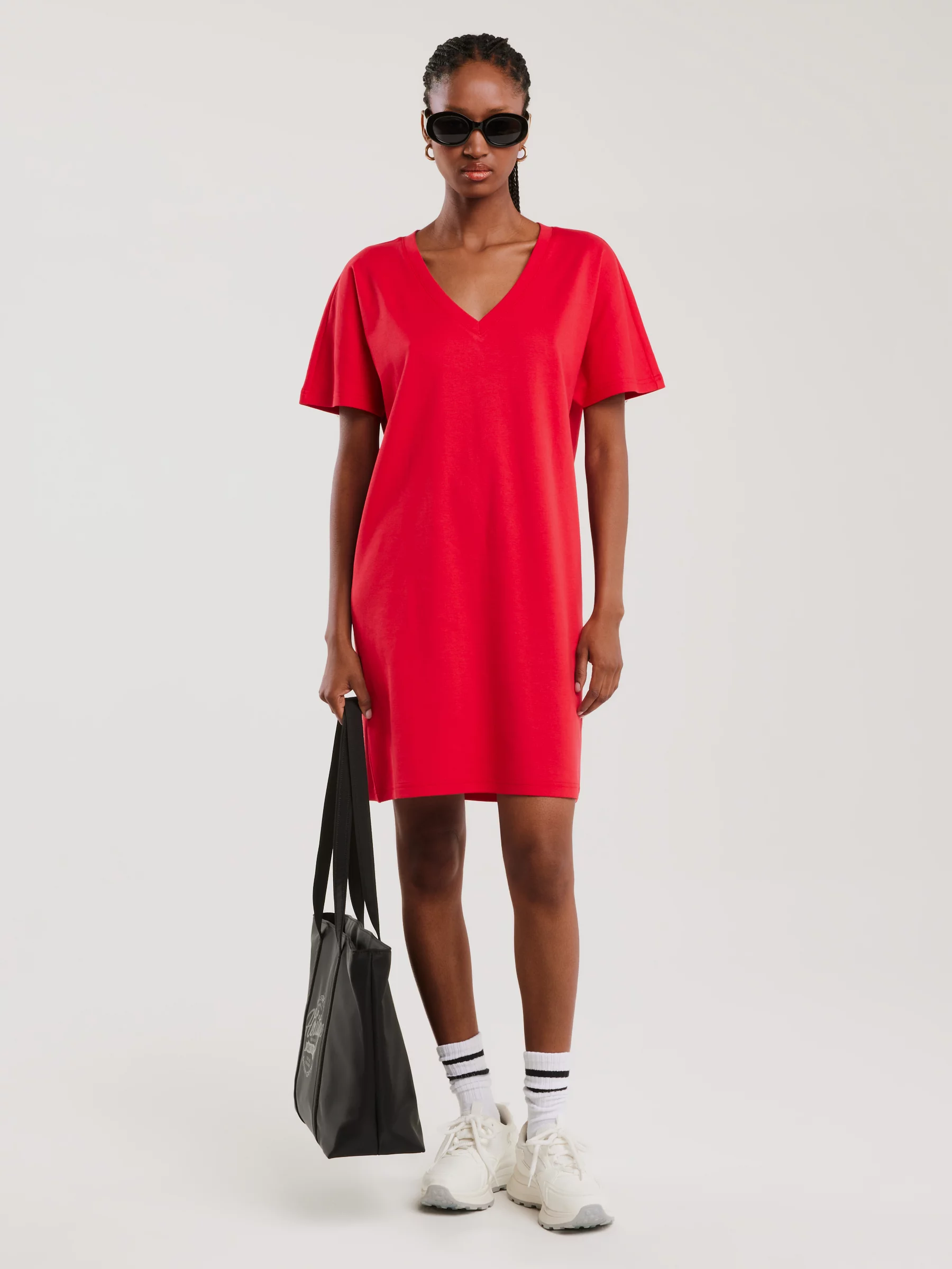 Sukienka damska bawełniana z krótkim rękawem czerwona Zorkaya 603