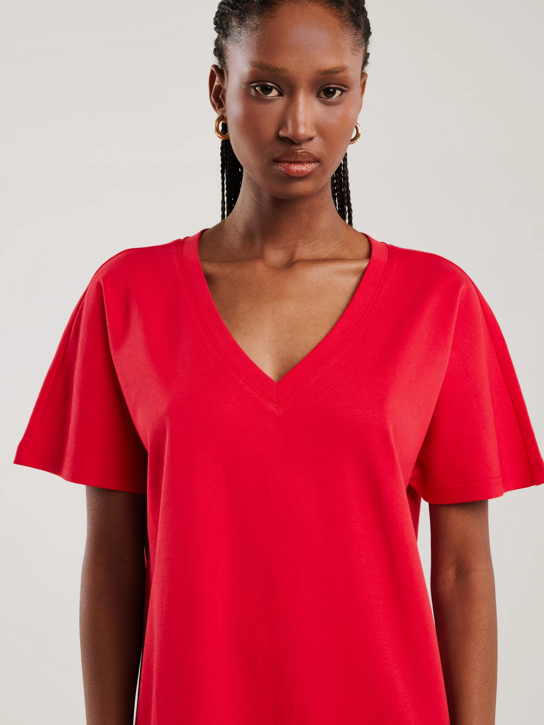 Sukienka damska bawełniana z krótkim rękawem czerwona Zorkaya 603