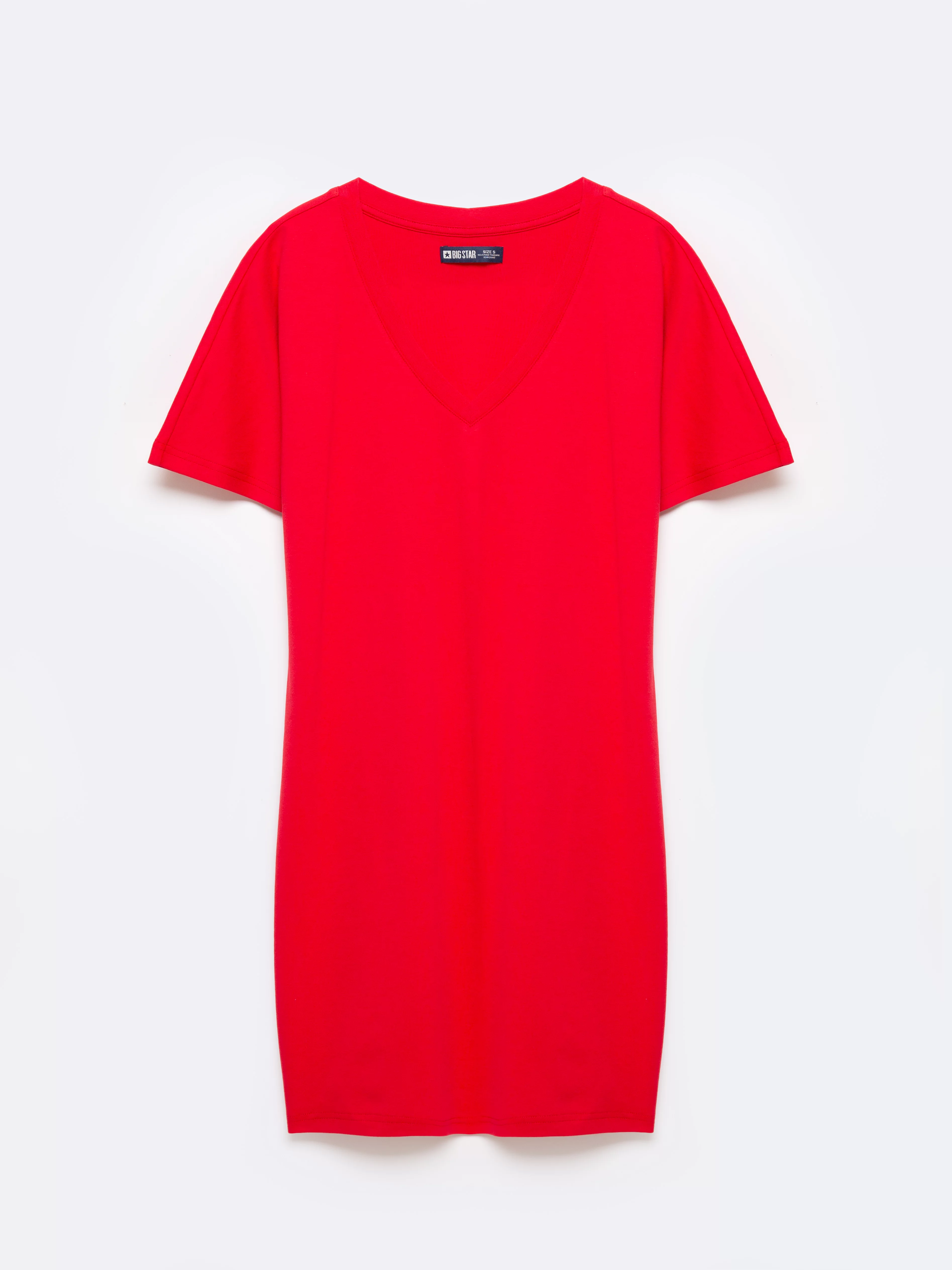 Sukienka damska bawełniana z krótkim rękawem czerwona Zorkaya 603