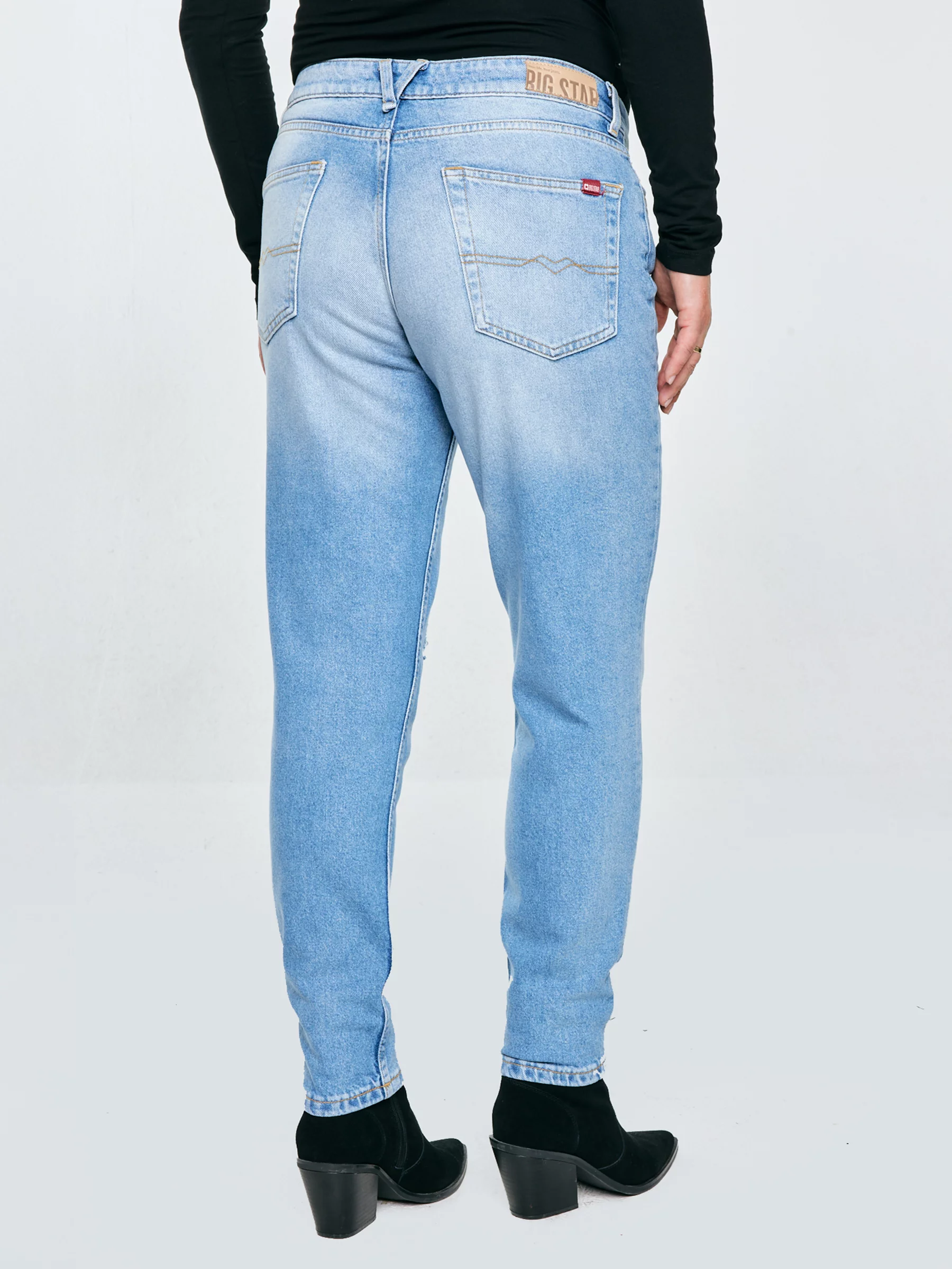 Jeansy damskie z podszytymi dziurami niebieskie Maggie 233