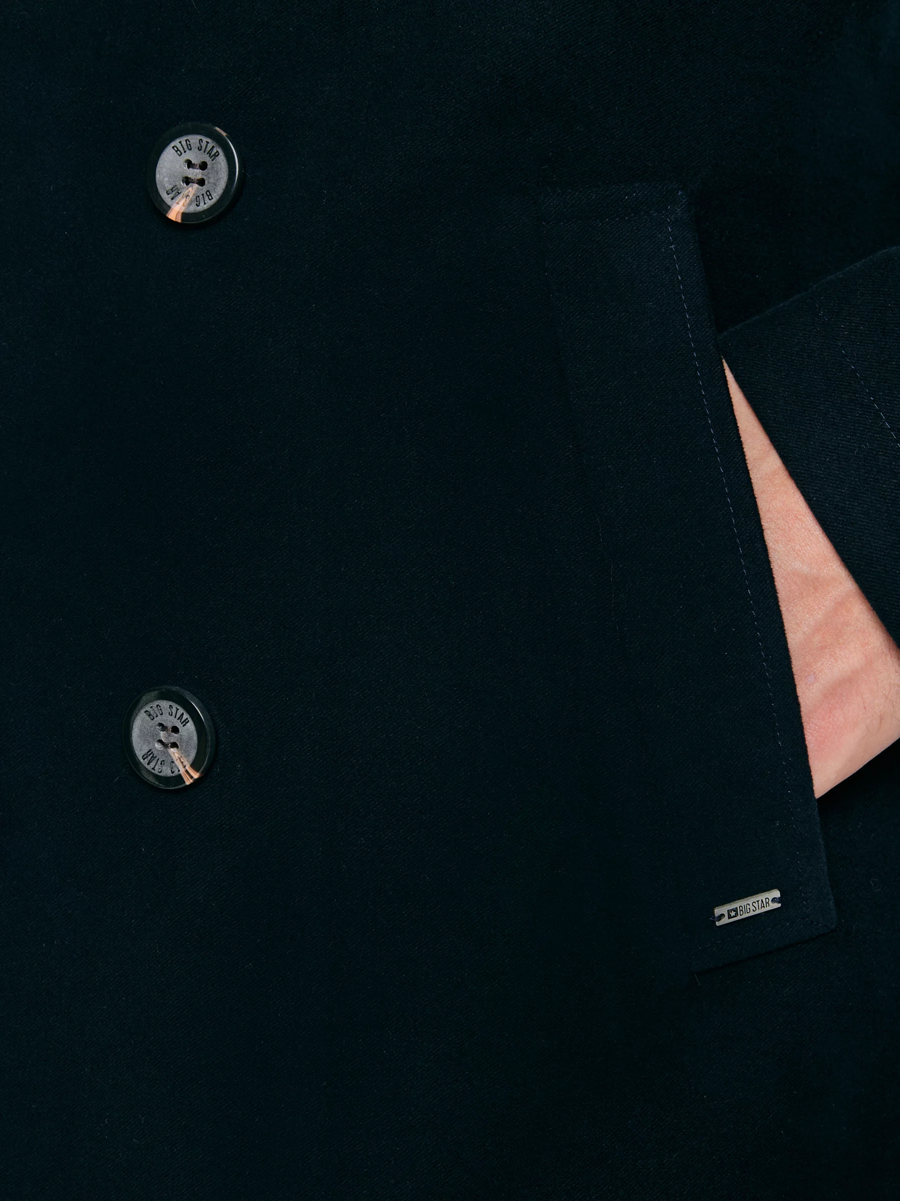 Płaszcz męski dwurzędowy typu bosmanka granatowy Komplit 404