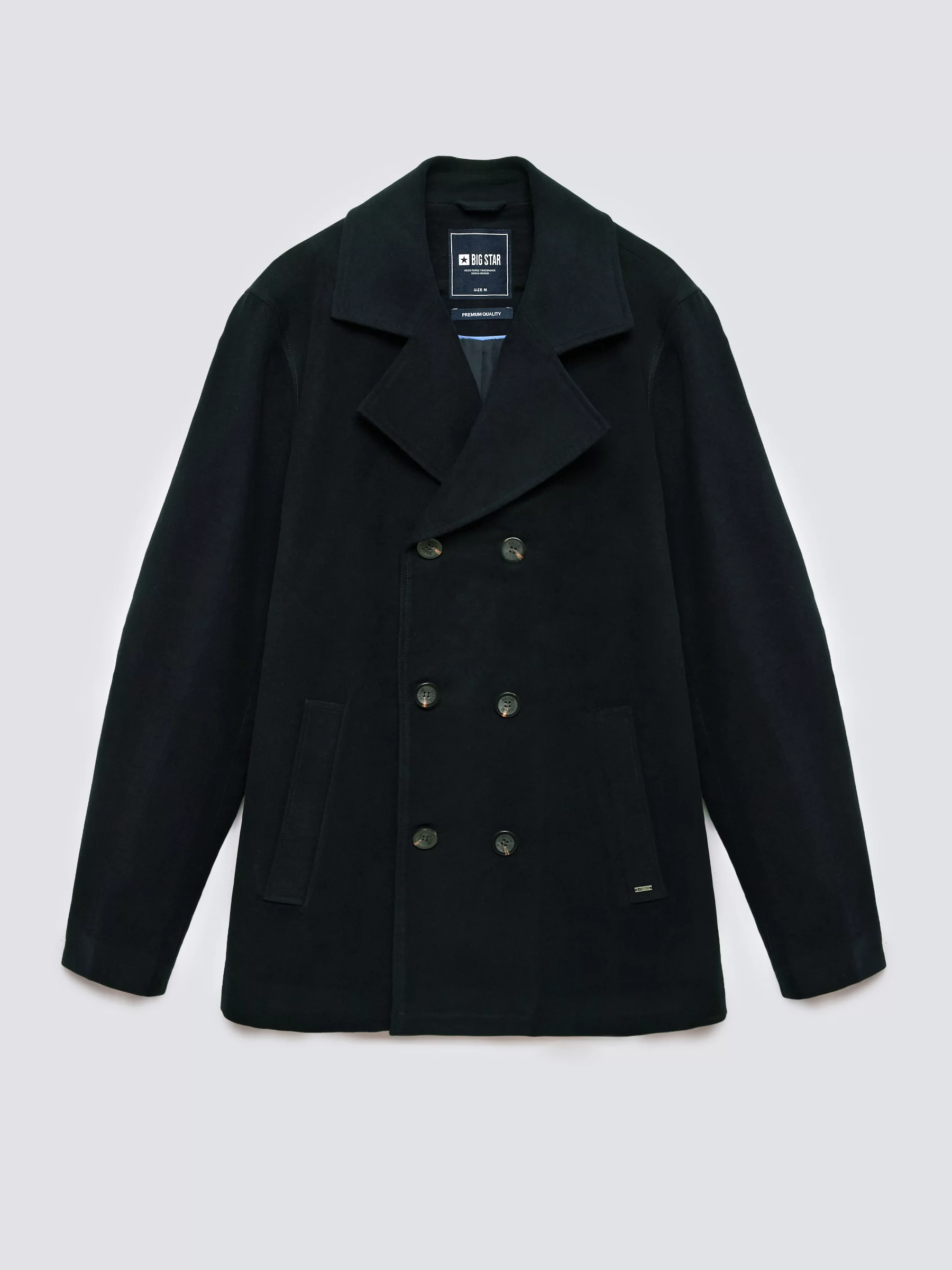 Płaszcz męski dwurzędowy typu bosmanka granatowy Komplit 404