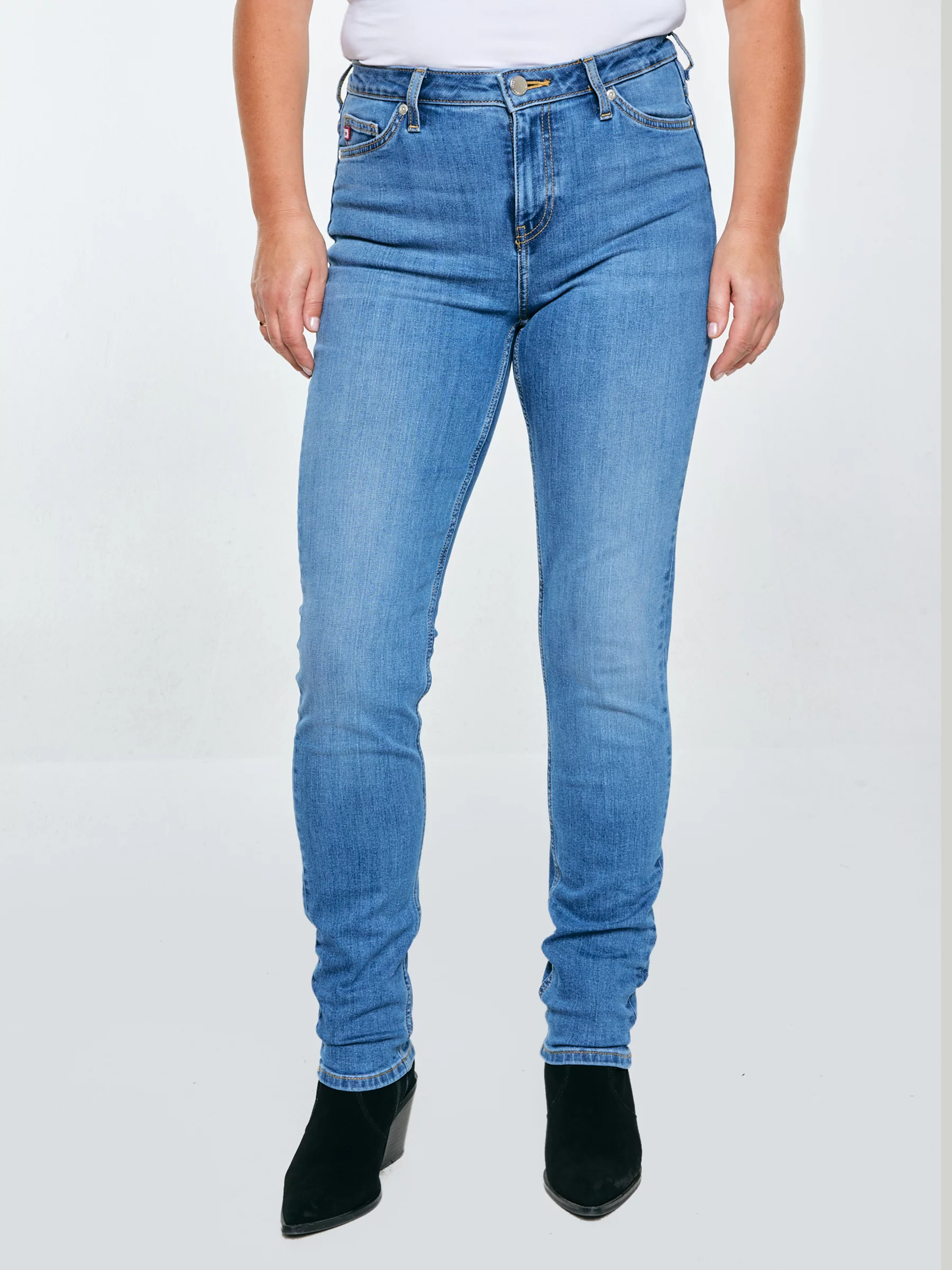 Jeansy damskie z wysokim stanem niebieskie Katrina High Waist 311