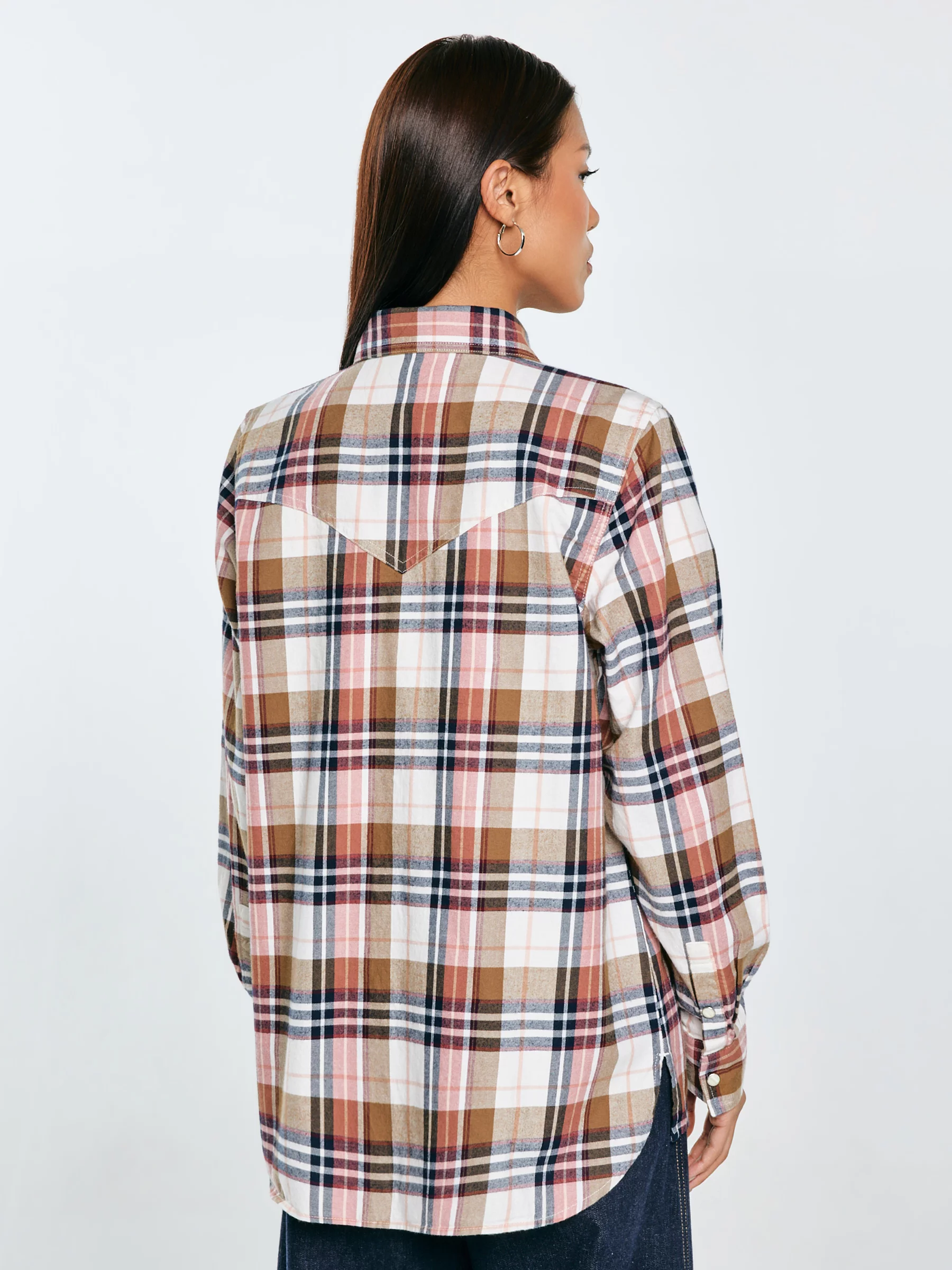 Koszula damska flanelowa w kratę z kolekcji Authentic różowa Nonu 000