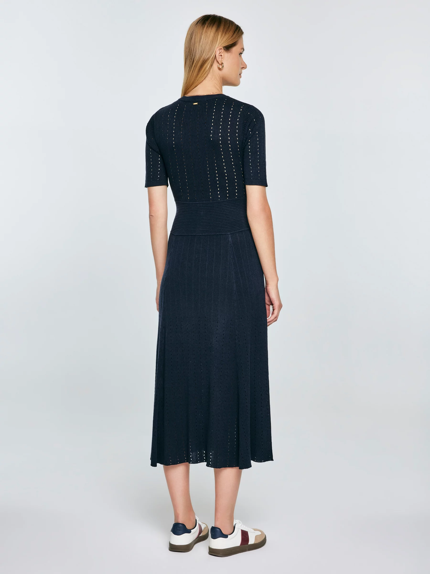 Sukienka damska midi sweterkowa granatowa Adalina 403