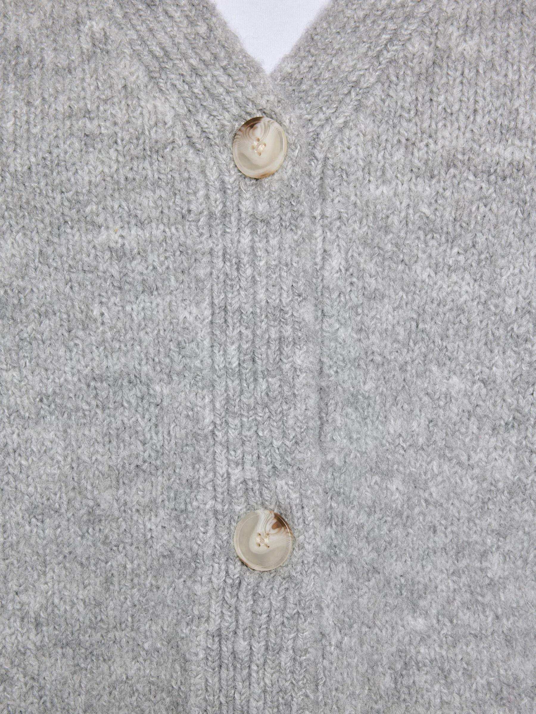 Kardigan damski z dodatkiem wełny szary Kardica 901