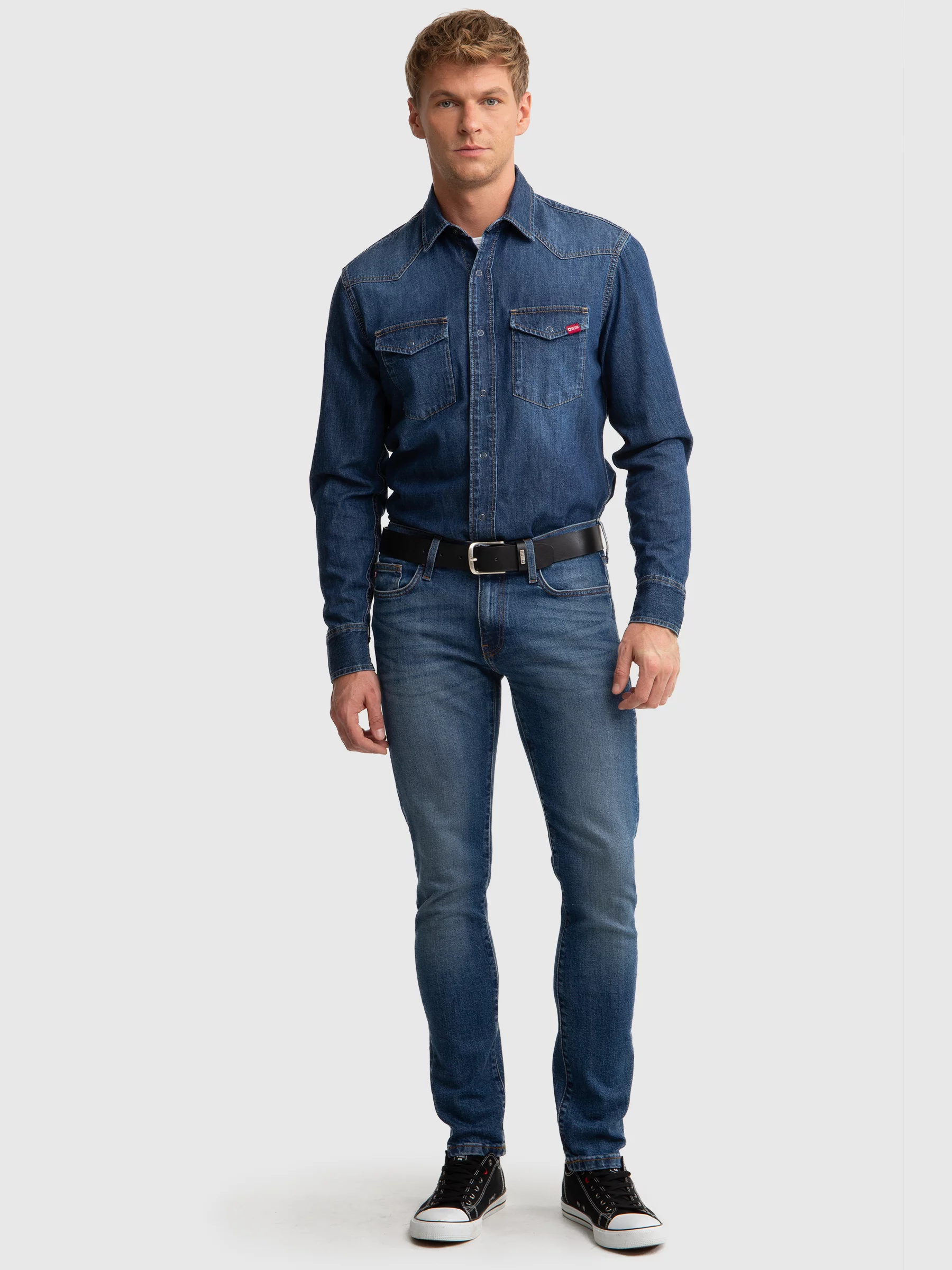 Koszula męska jeansowa granatowa Chuck 577