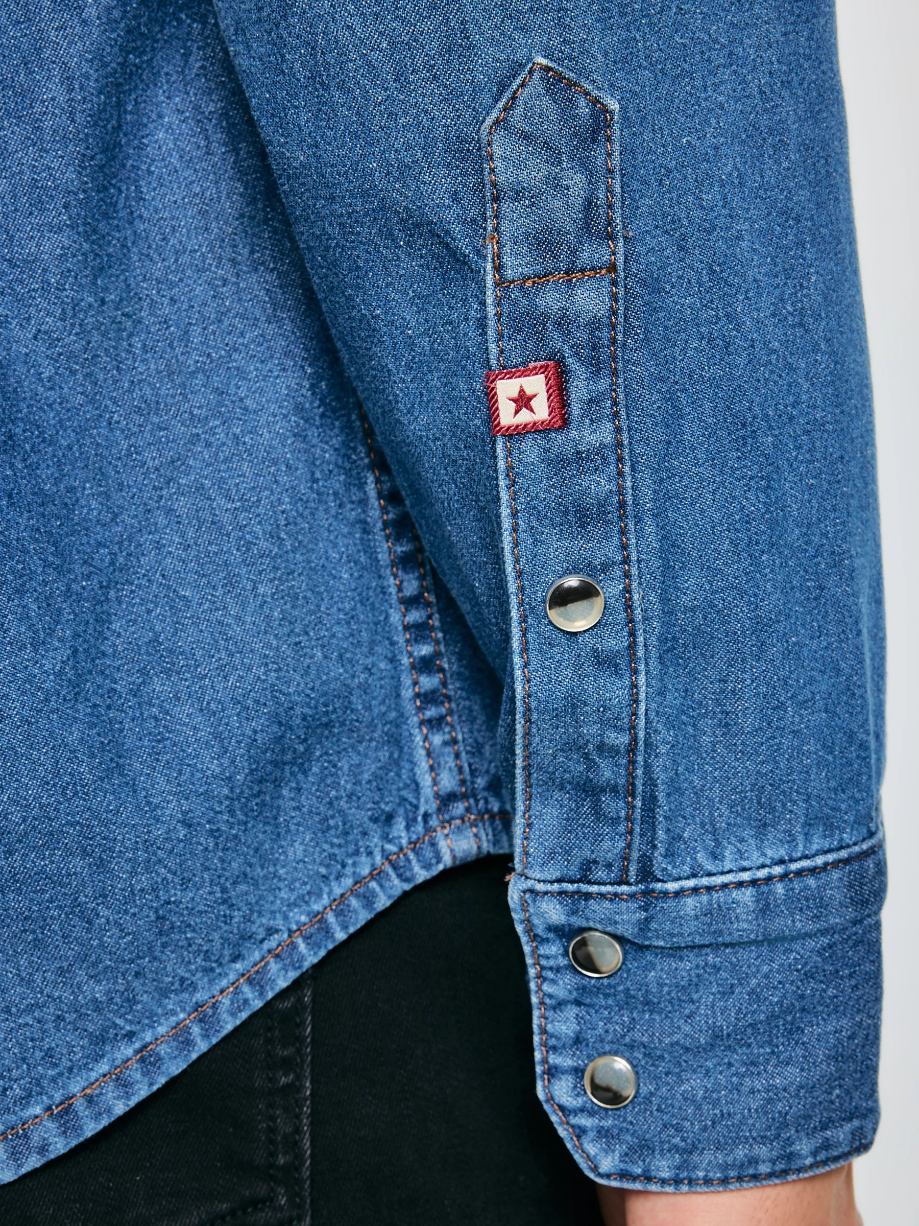 Koszula męska jeansowa niebieska Western 121