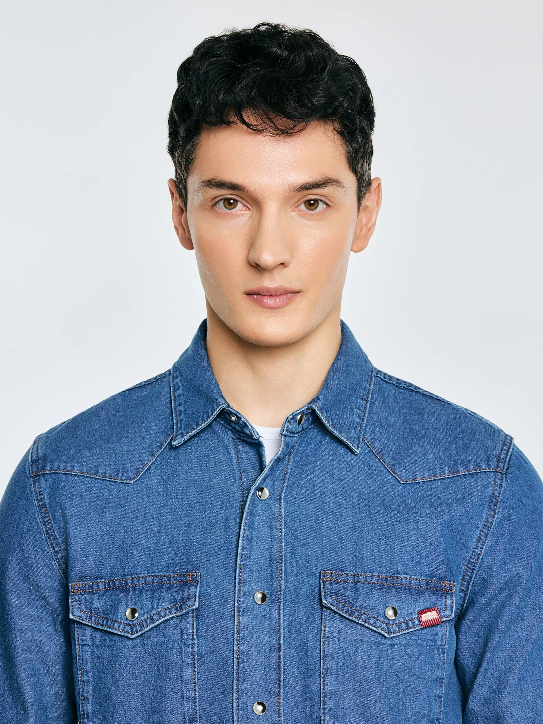 Koszula męska jeansowa niebieska Western 121