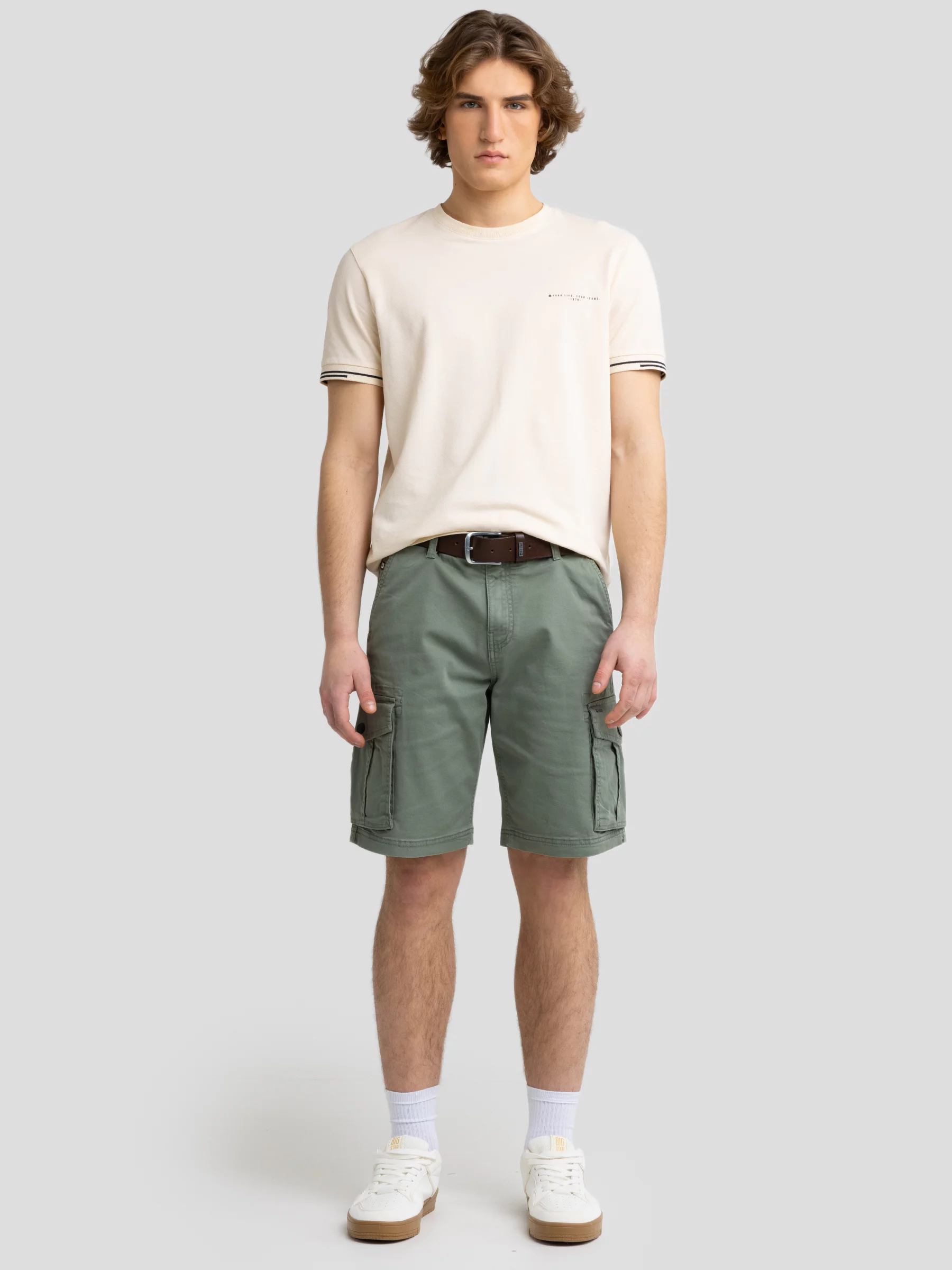 Szorty męskie z kieszeniami cargo khaki Morrise 303