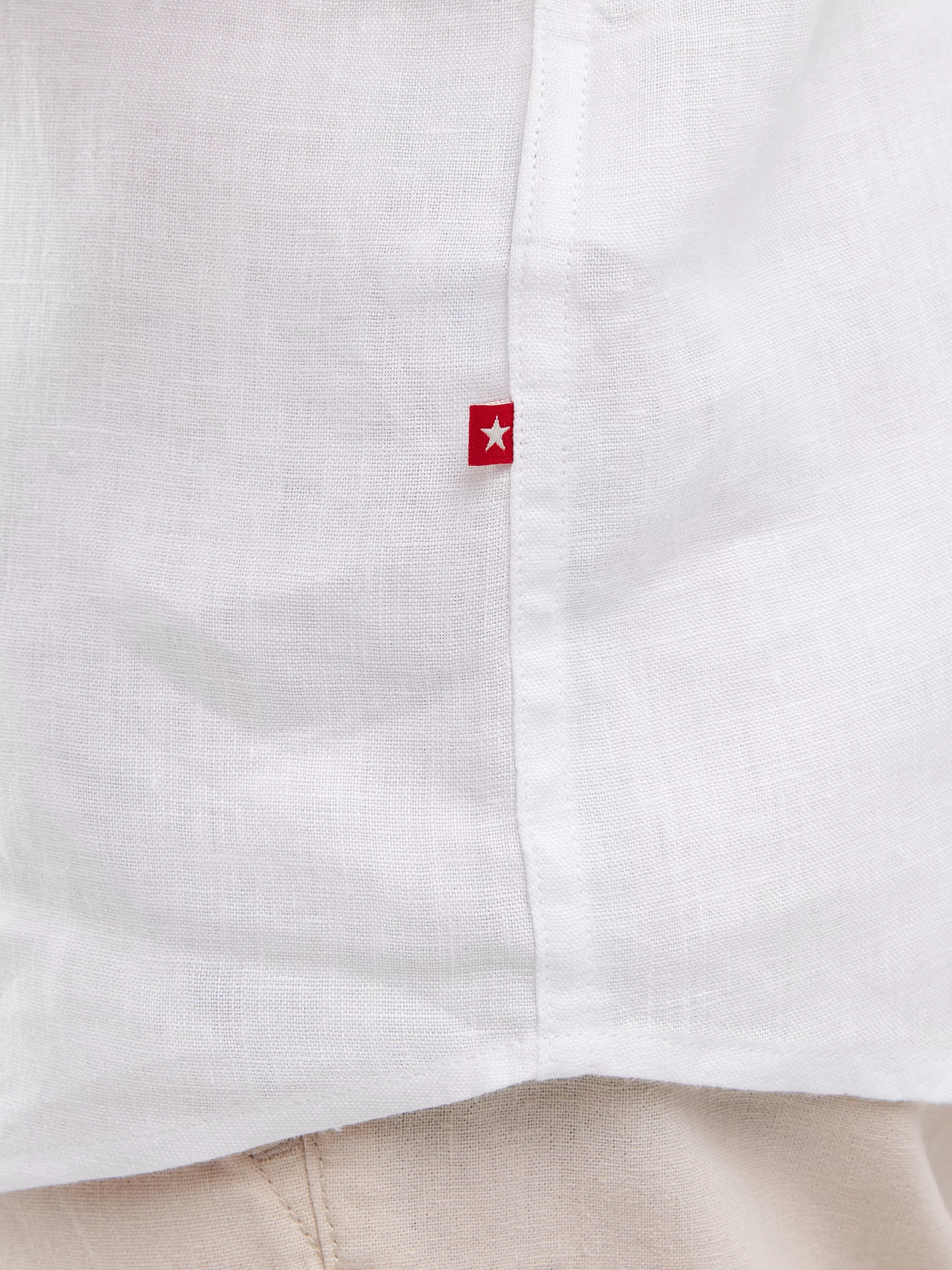 Lniana koszula męska z krótkim rękawem biała Liners 101