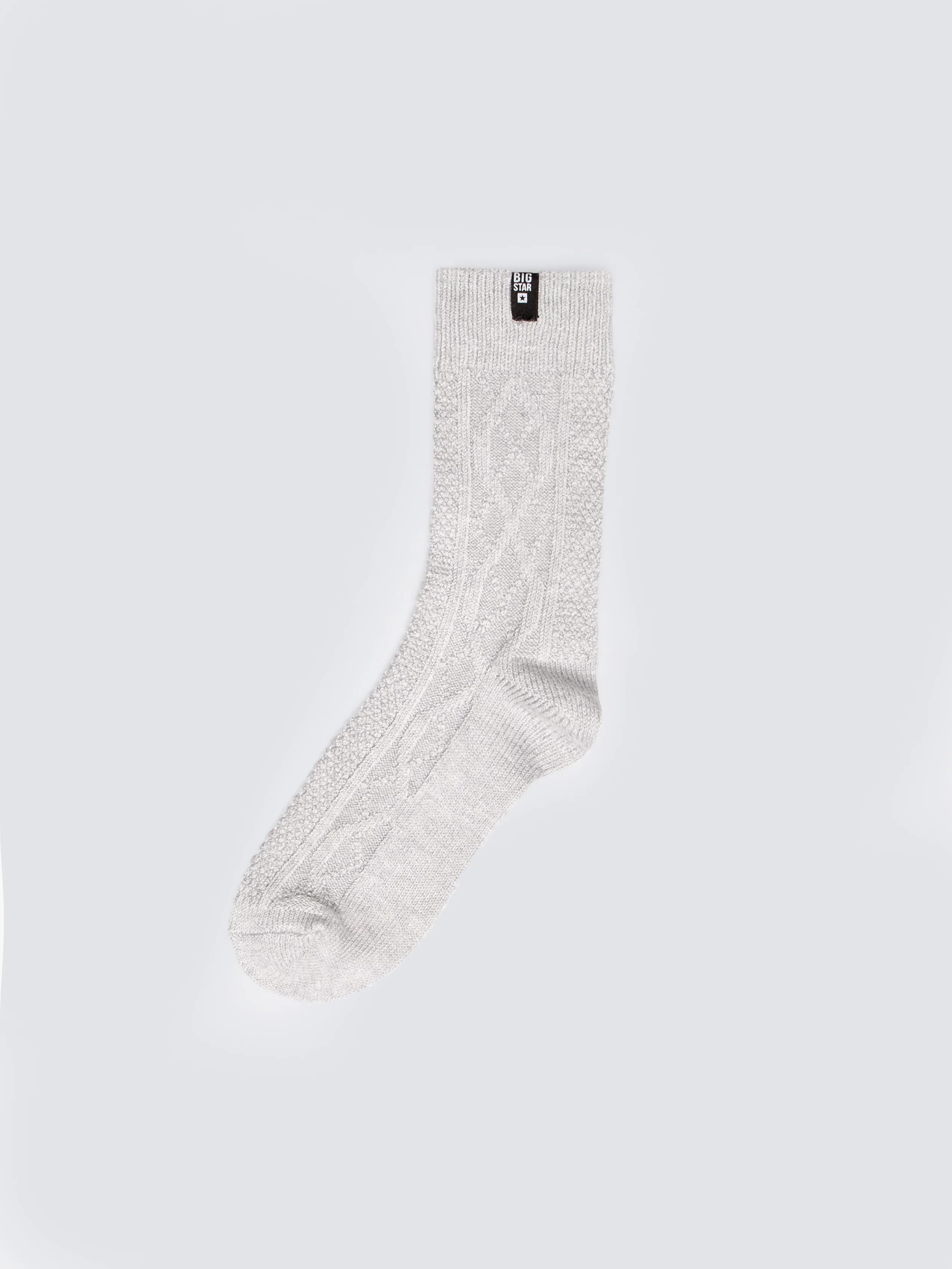 Skarpety damskie z wiskozy o warkoczowym splocie szare Eline 902