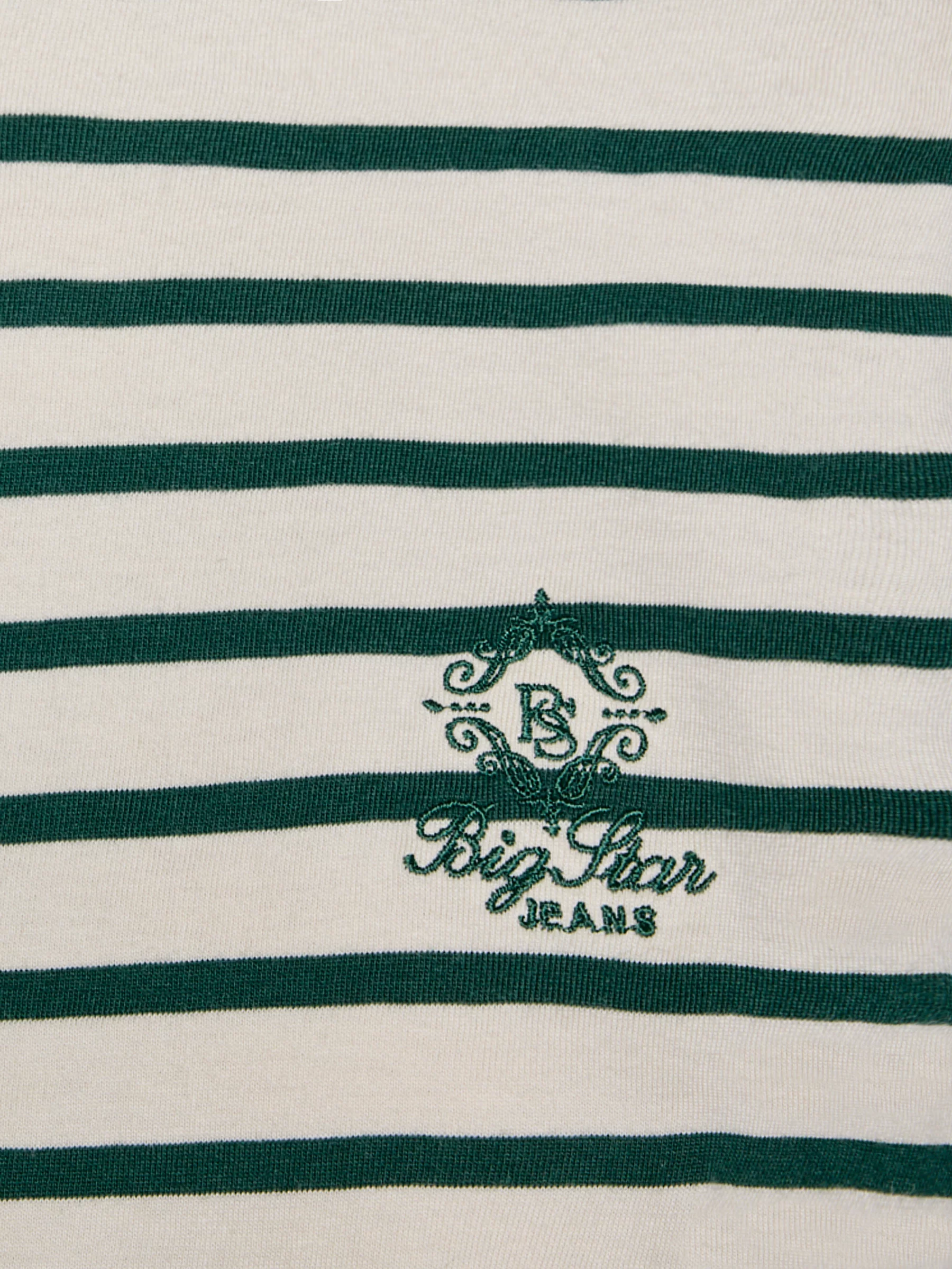 Bluzka damska w paski beżowo-zielone Alerra 304