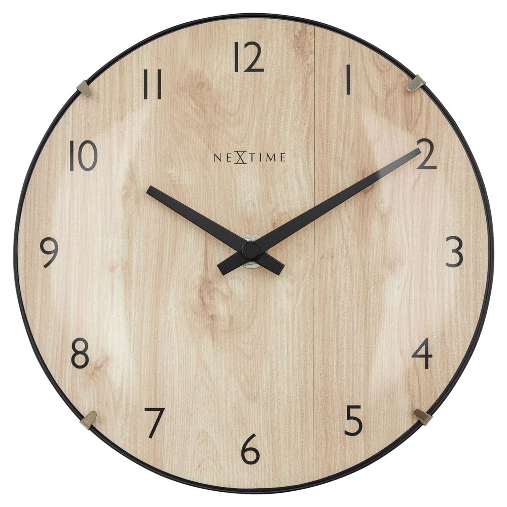 SELSEY Zegar ścienny Edge Wood 20 cm jasnobrązowy