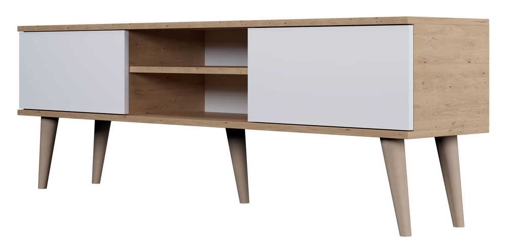 SELSEY Szafka RTV Damally 160 cm dąb artisan/biała