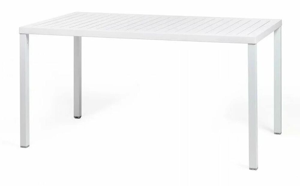 SELSEY Stół ogrodowy Cube Nardi 140x80 cm z certyfikowanego tworzywa biały