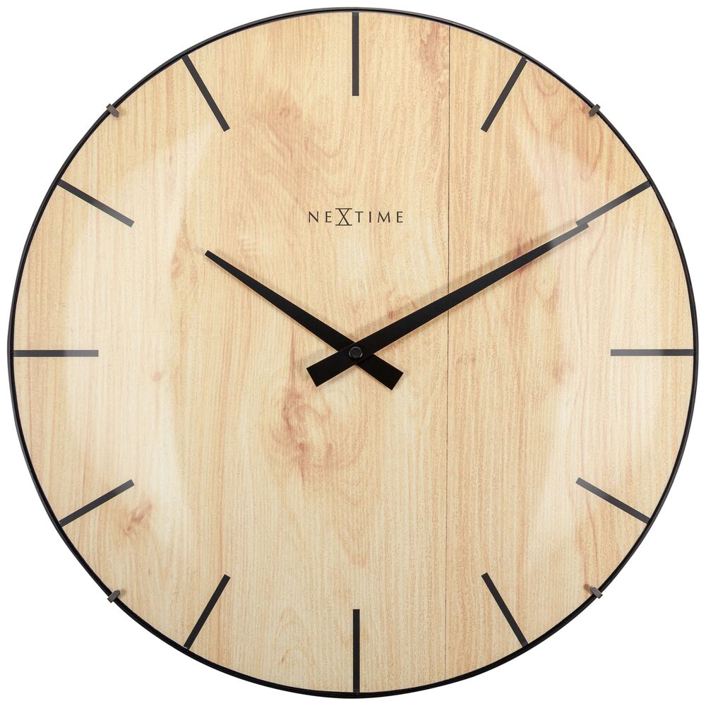 SELSEY Zegar ścienny Edge Wood Dome średnica 35 cm brązowy