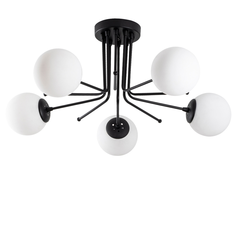 SELSEY Lampa sufitowa Murrayana x5 czarno-biała