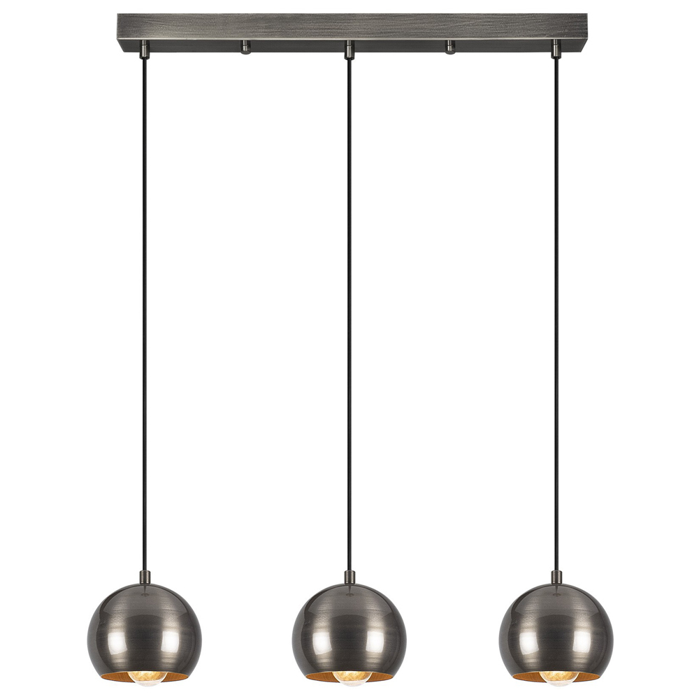 SELSEY Lampa wisząca Kiento x3 w kształcie kuli średnica 15 cm platynowa