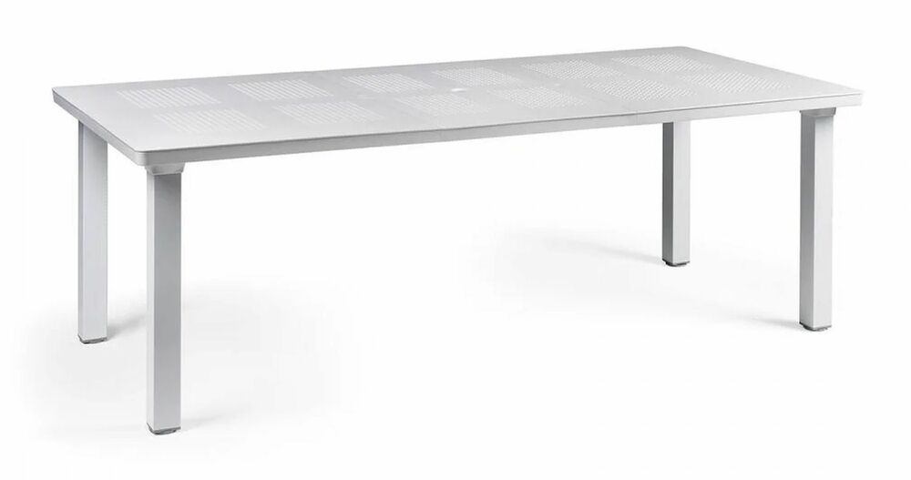 SELSEY Rozkładany stół ogrodowy Levante Nardi 160-220x100 cm z certyfikowanego tworzywa biały