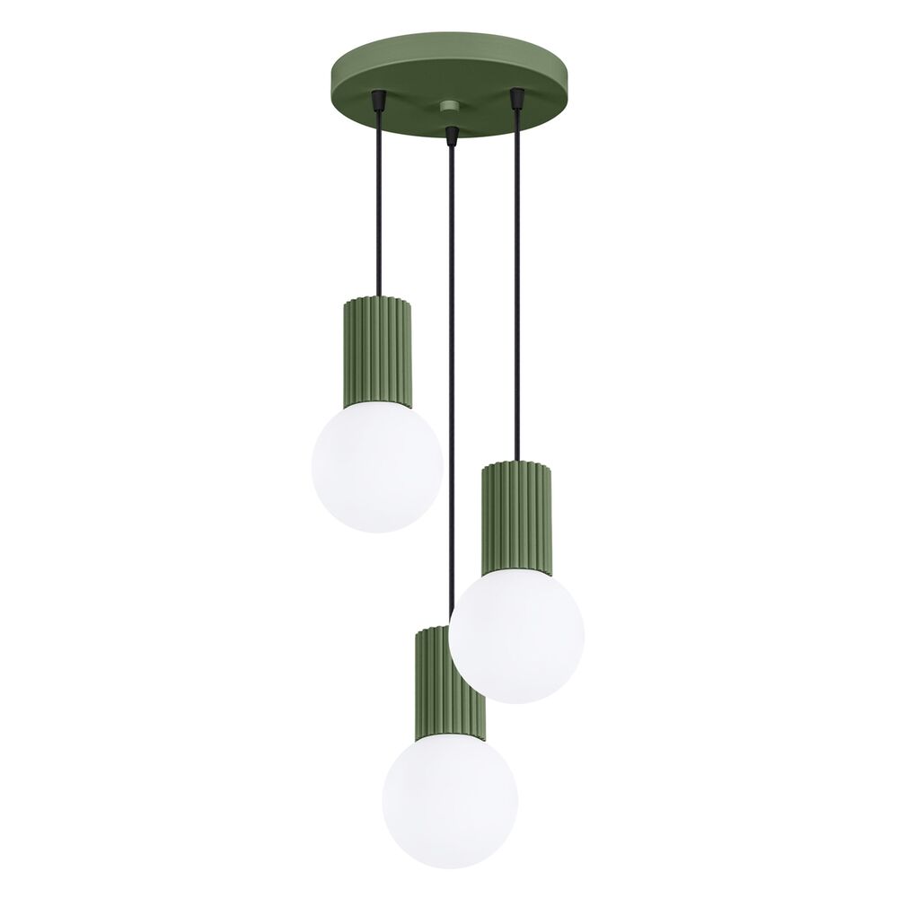SELSEY Lampa wisząca Halo 3P zielona oliwka