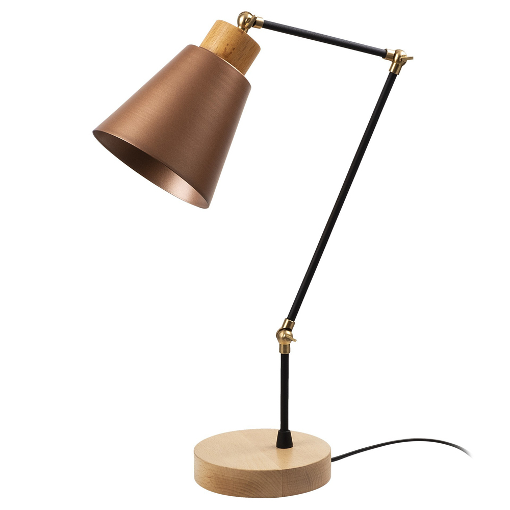 SELSEY Lampka na biurko Jaspara średnica 14 cm miedziana
