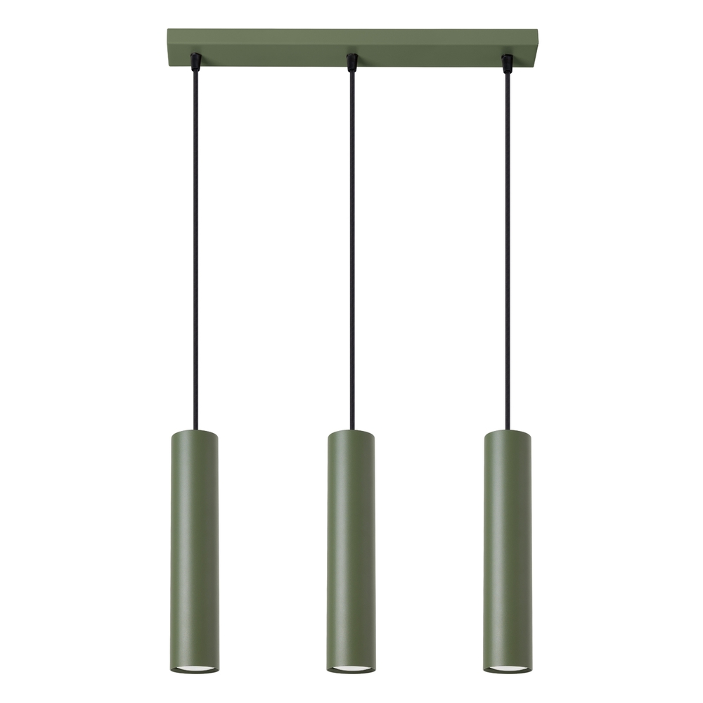 SELSEY Lampa wisząca Lagos 3L zielona oliwka