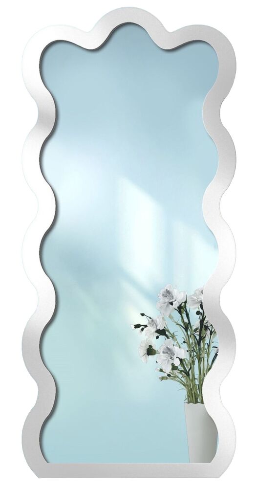 SELSEY Lustro ścienne Wave 110x50 cm w białej ramie