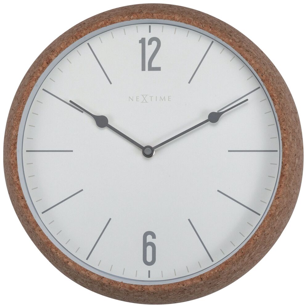 SELSEY Zegar ścienny Cork 30 cm biało-brązowy