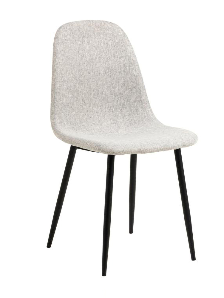 SELSEY Krzesło tapicerowane Framons jasnoszare na metalowych czarnych nóżkach