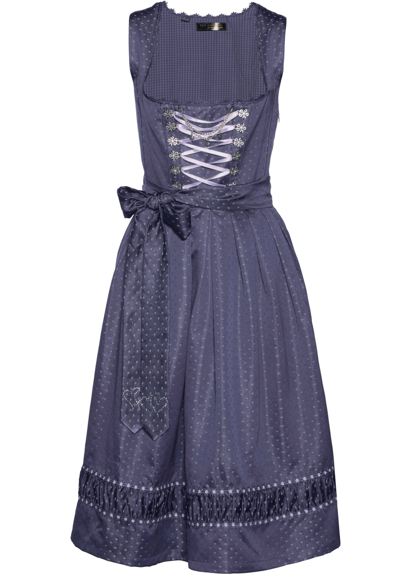 Sukienka Sukienka ludowa z haftowanym fartuchem z satyny (2 części)