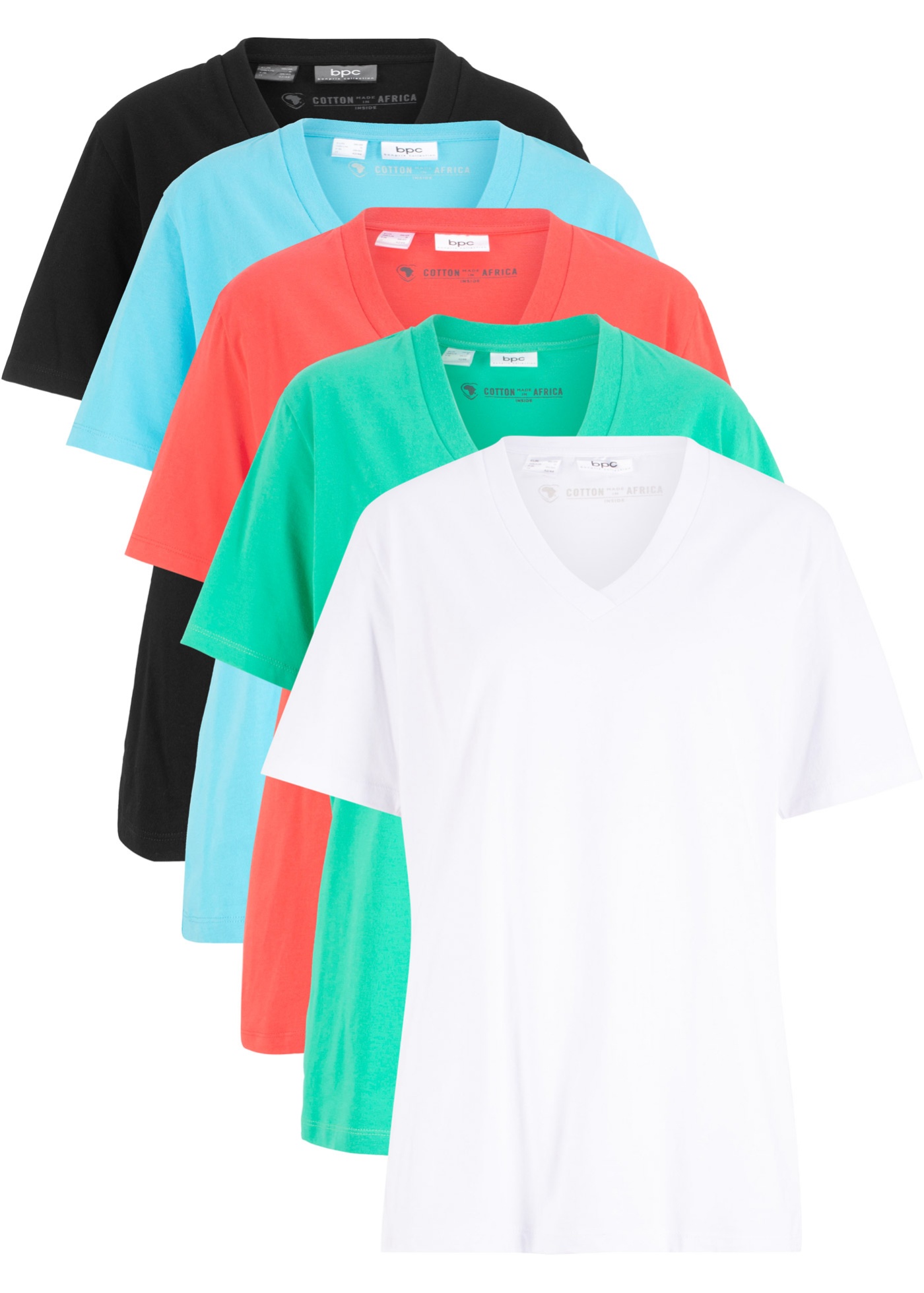 DłUGI SHIRT Z DEKOLTEM W SZPIC (5 SZTUK), KRóTKI RęKAW rozmiar
