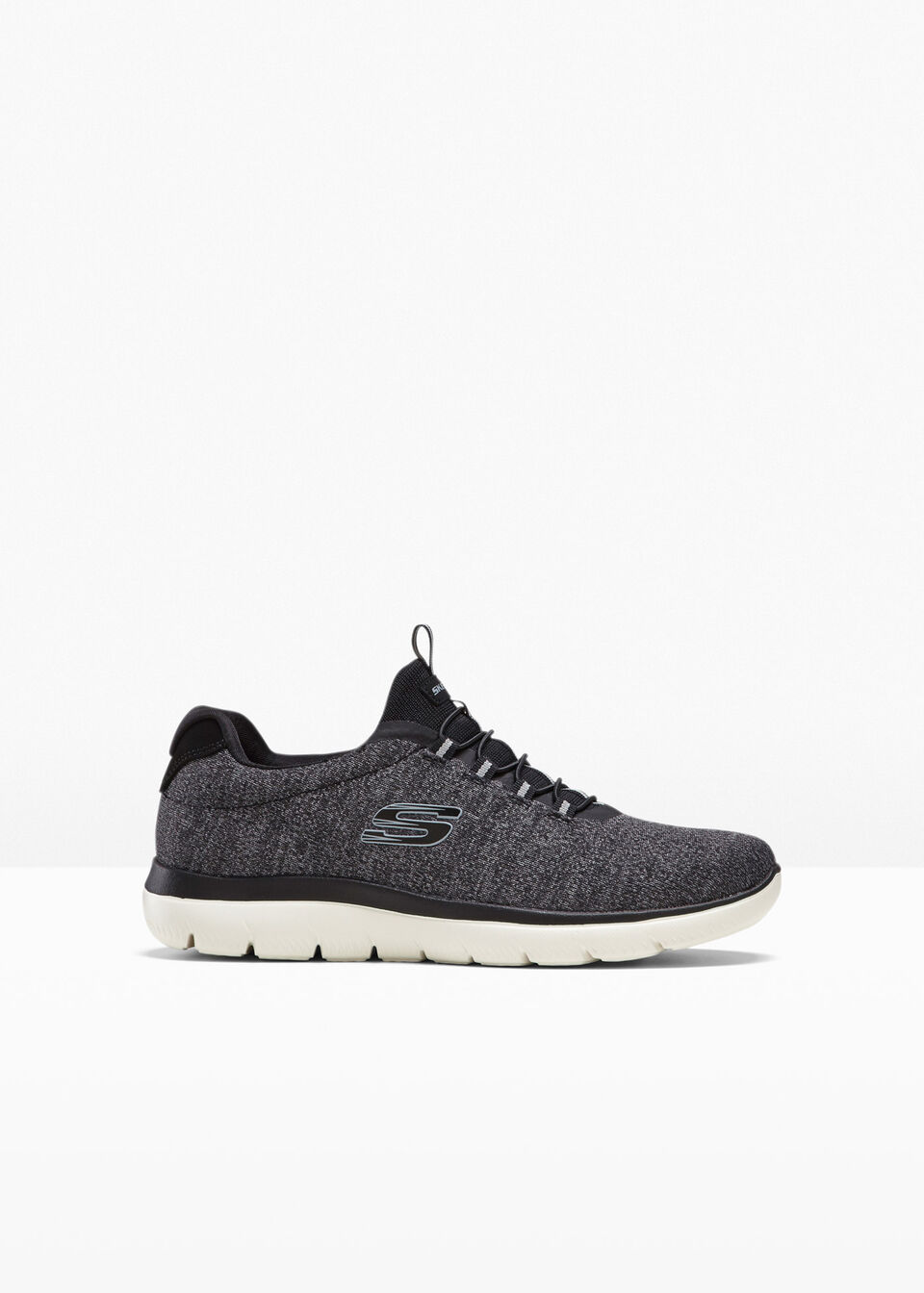 SNEAKERSY SKECHERS Z PIANKą MEMORY BONPRIX CZARNO-SZARY rozmiar 44