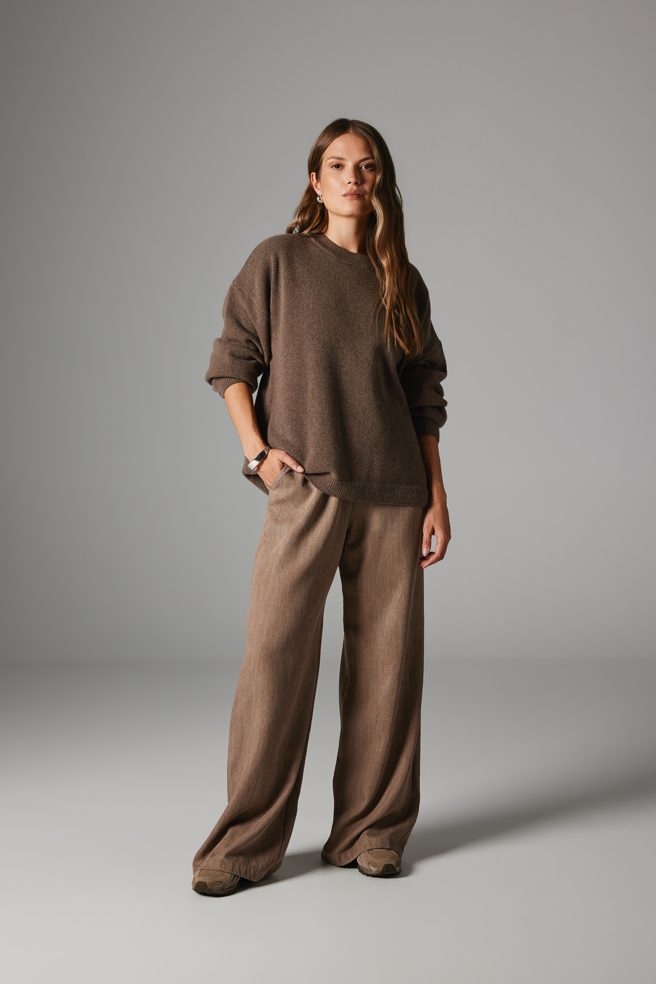 SPODNIE DORIS TAUPE DENIM XS - Flawless