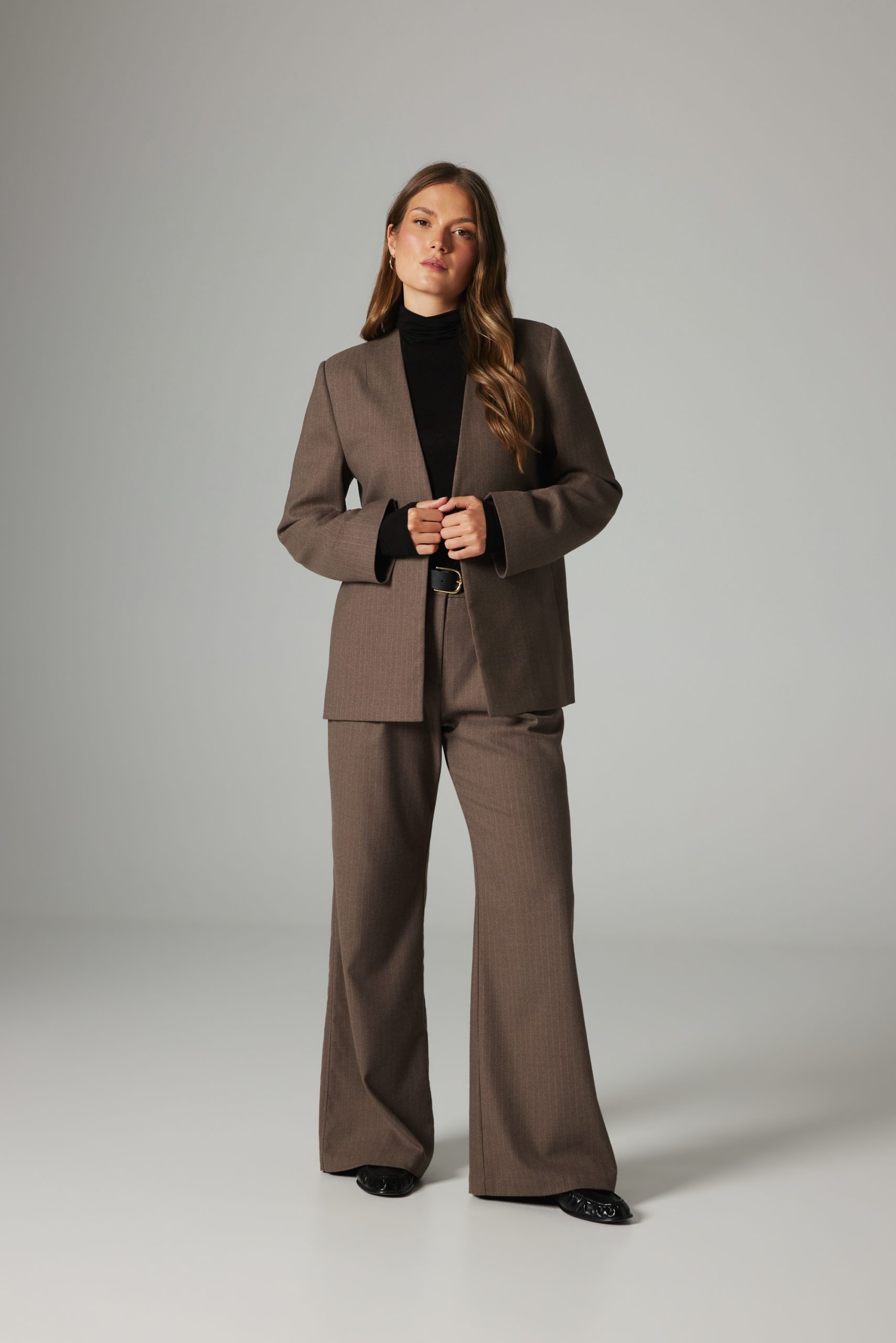 SPODNIE MIRA PETITE TAUPE S - Flawless