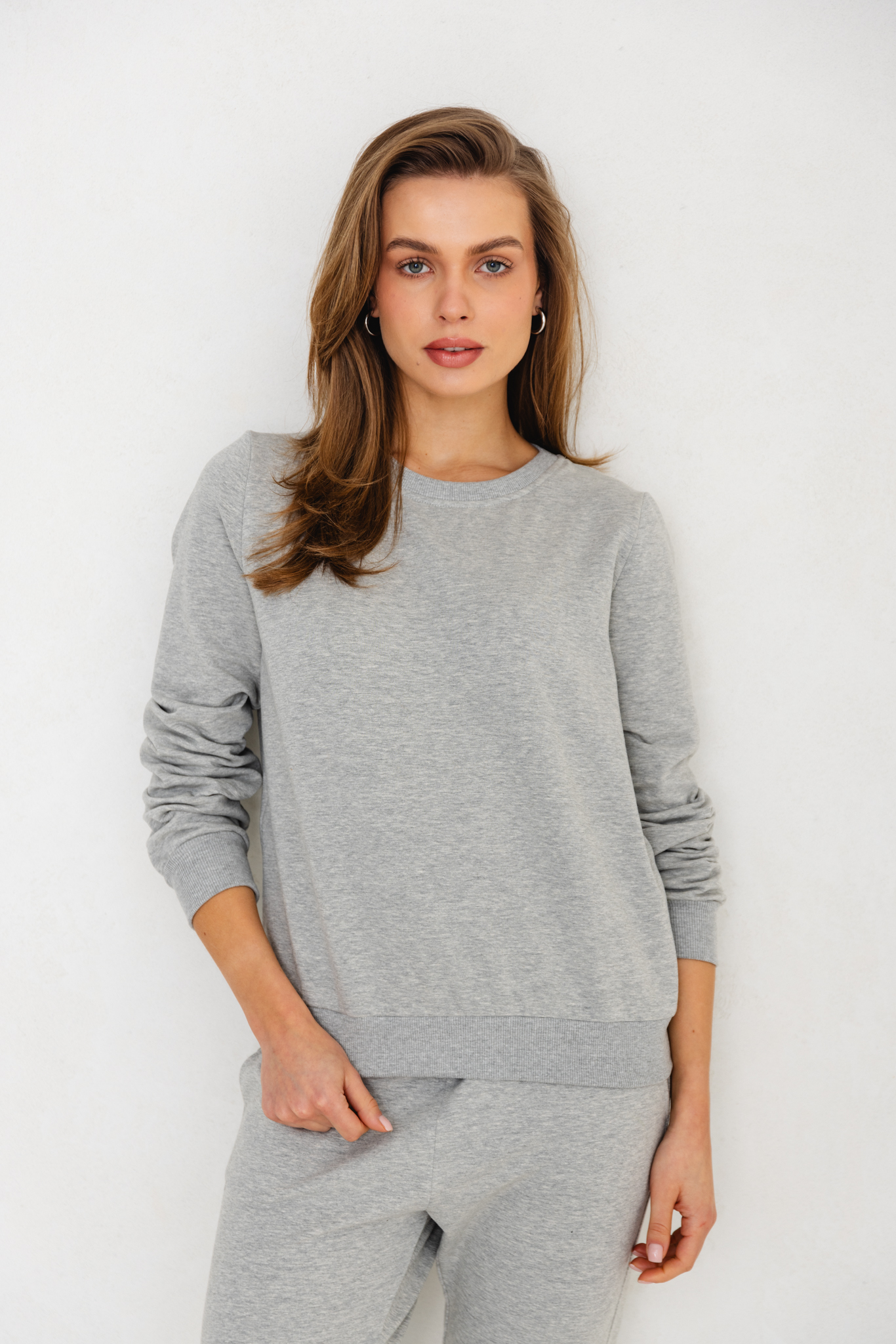 BLUZA LENA SZARY MELANŻ L - Flawless