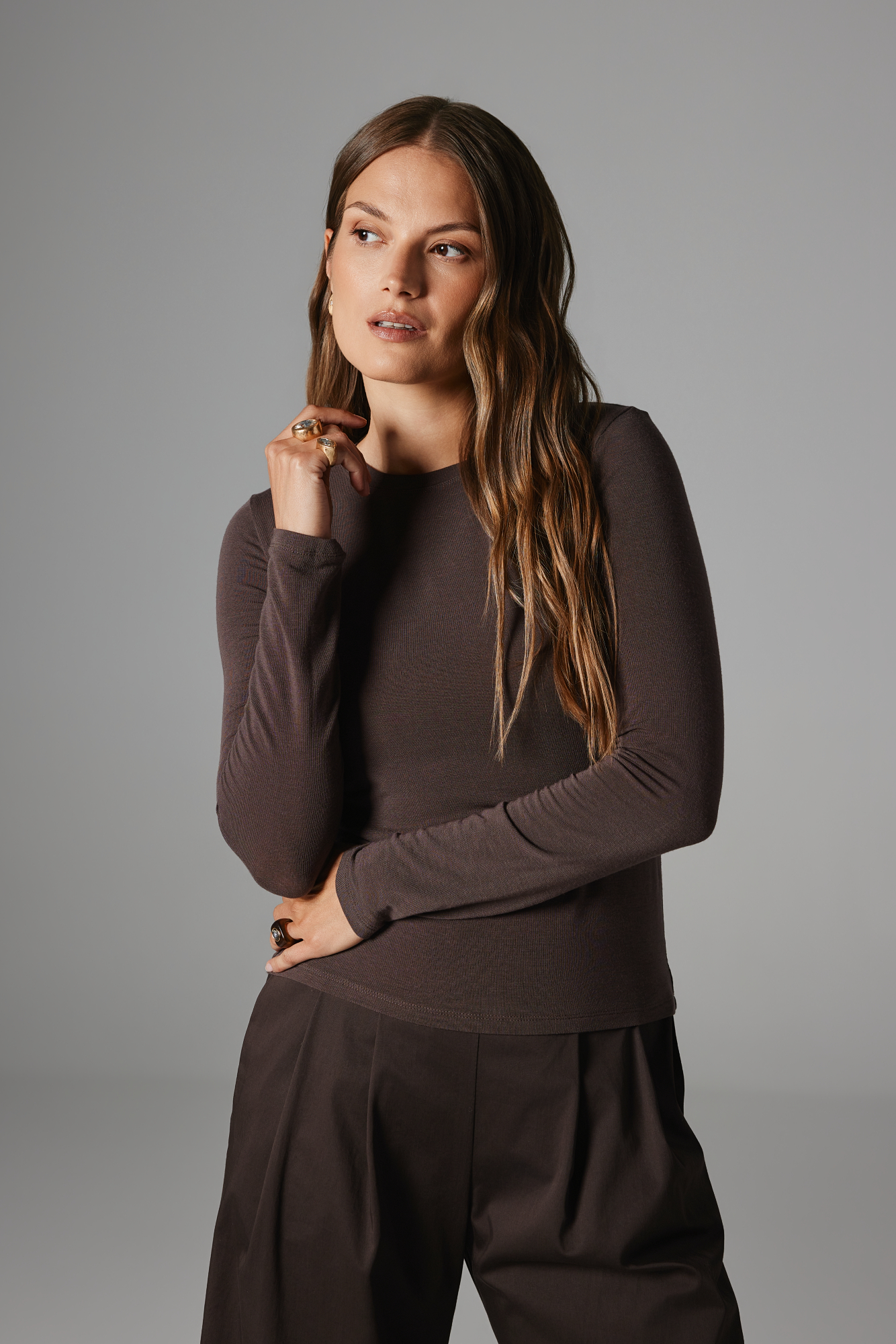 BLUZKA SUZIE BRĄZOWA M - Flawless