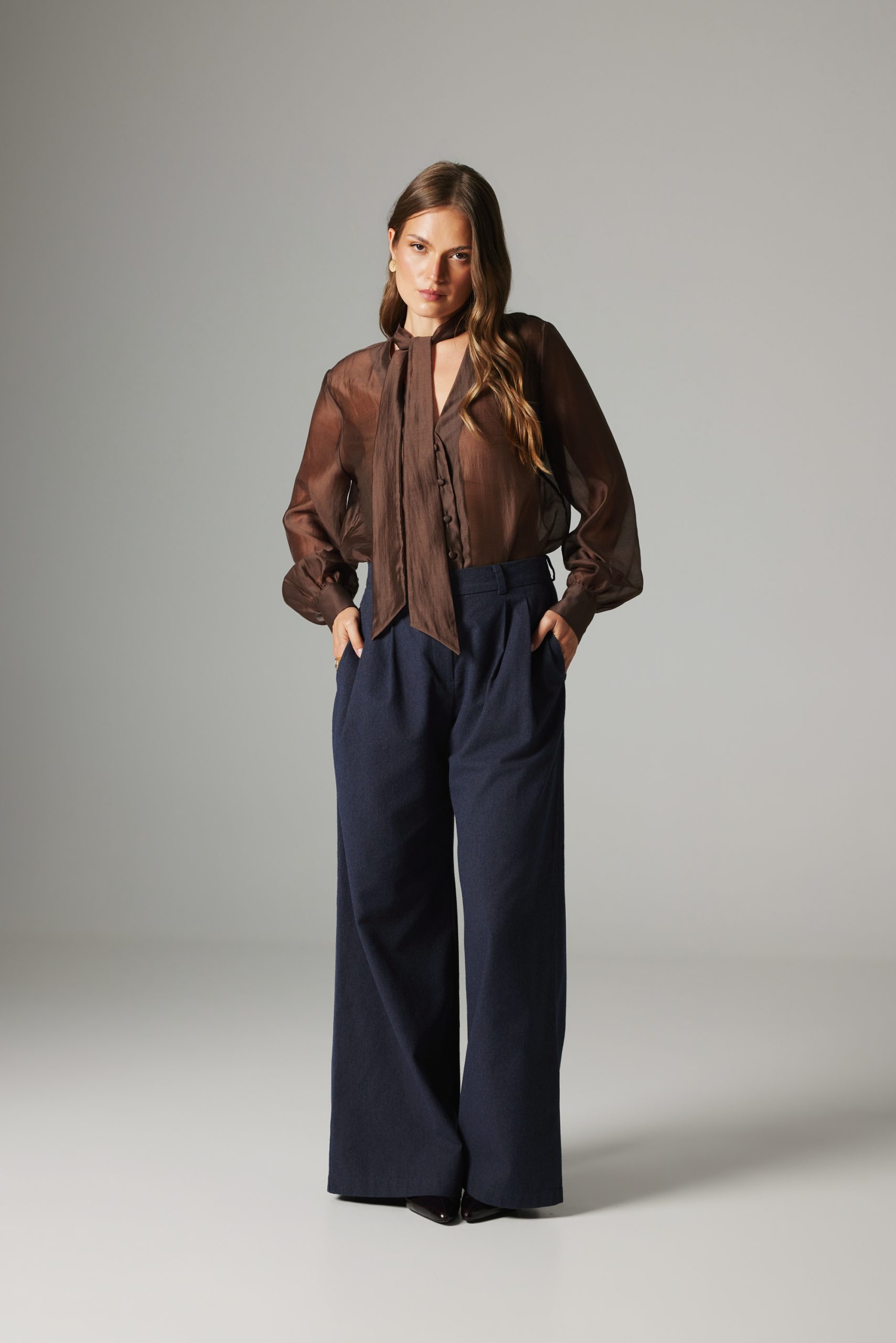 SPODNIE DALIA GRANATOWE XS - Flawless