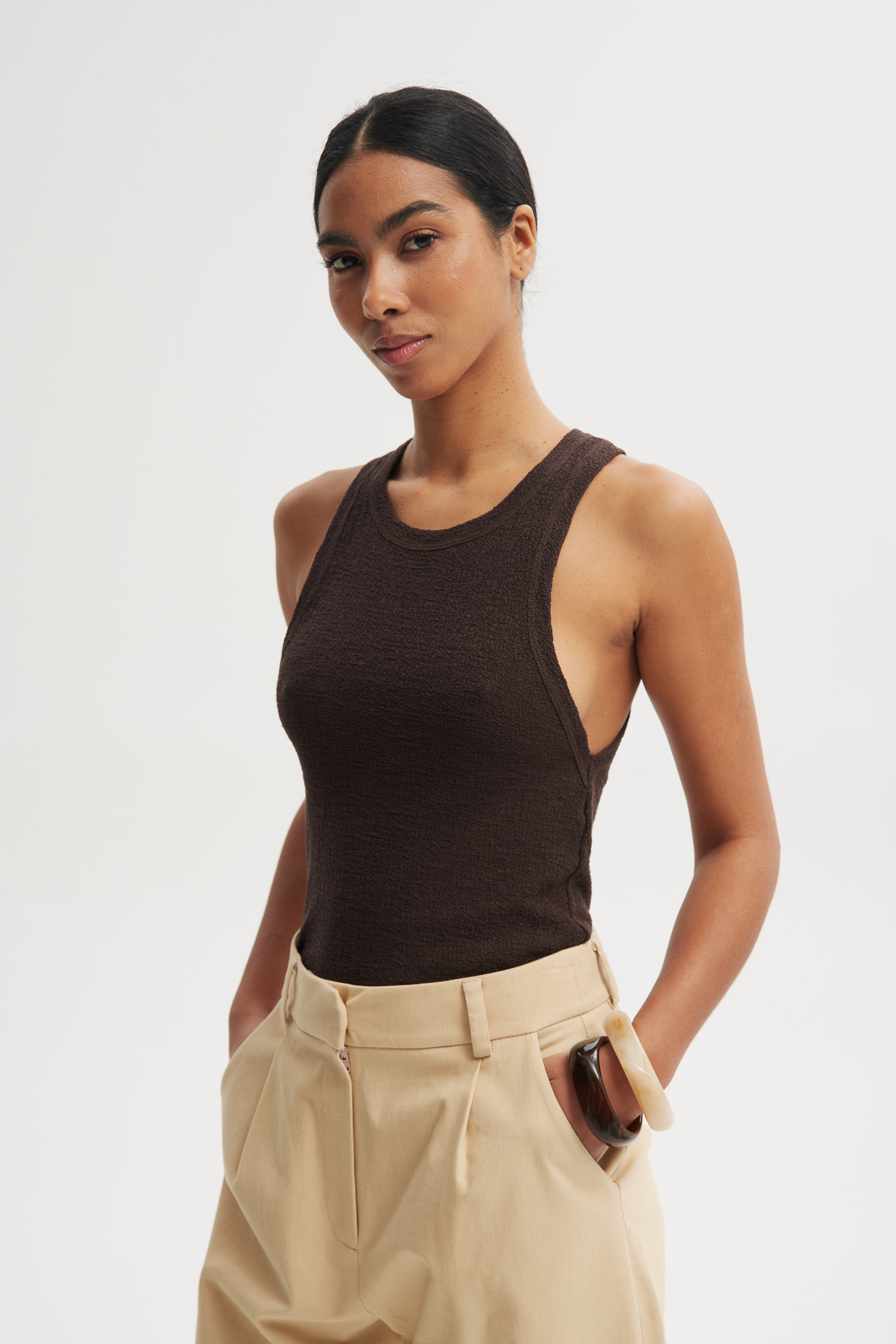TOP GWEN CZEKOLADOWY XL - Flawless