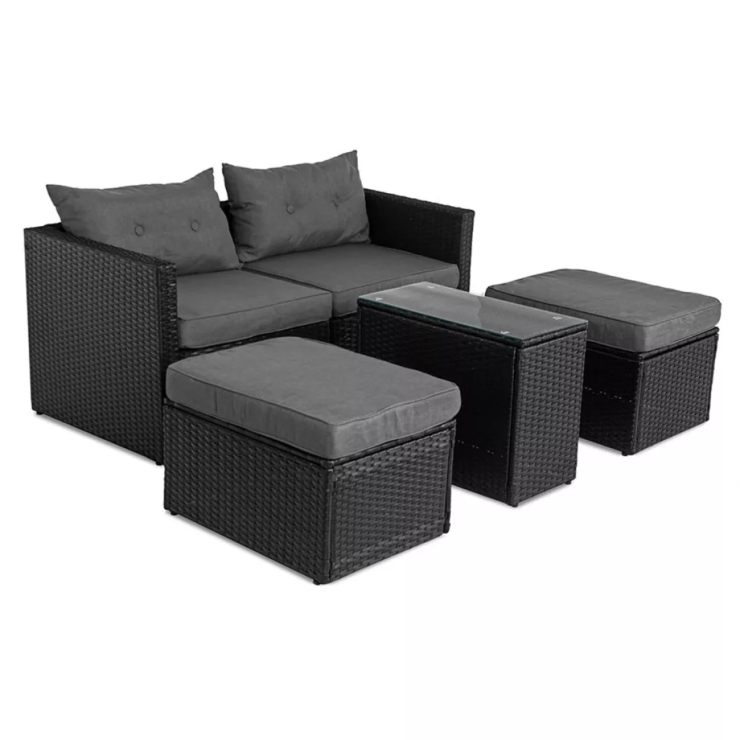 Zestaw modułowych mebli ogrodowych Sapphire ST-1320 Daco - sofa, stolik, pufy