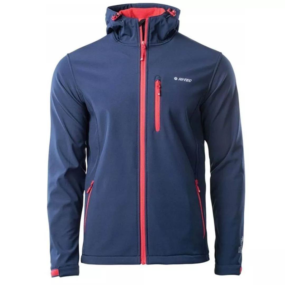 Kurtka męska Softshell Hi-Tec Caen - granatowo-pomarańczowa, Rozmiar L