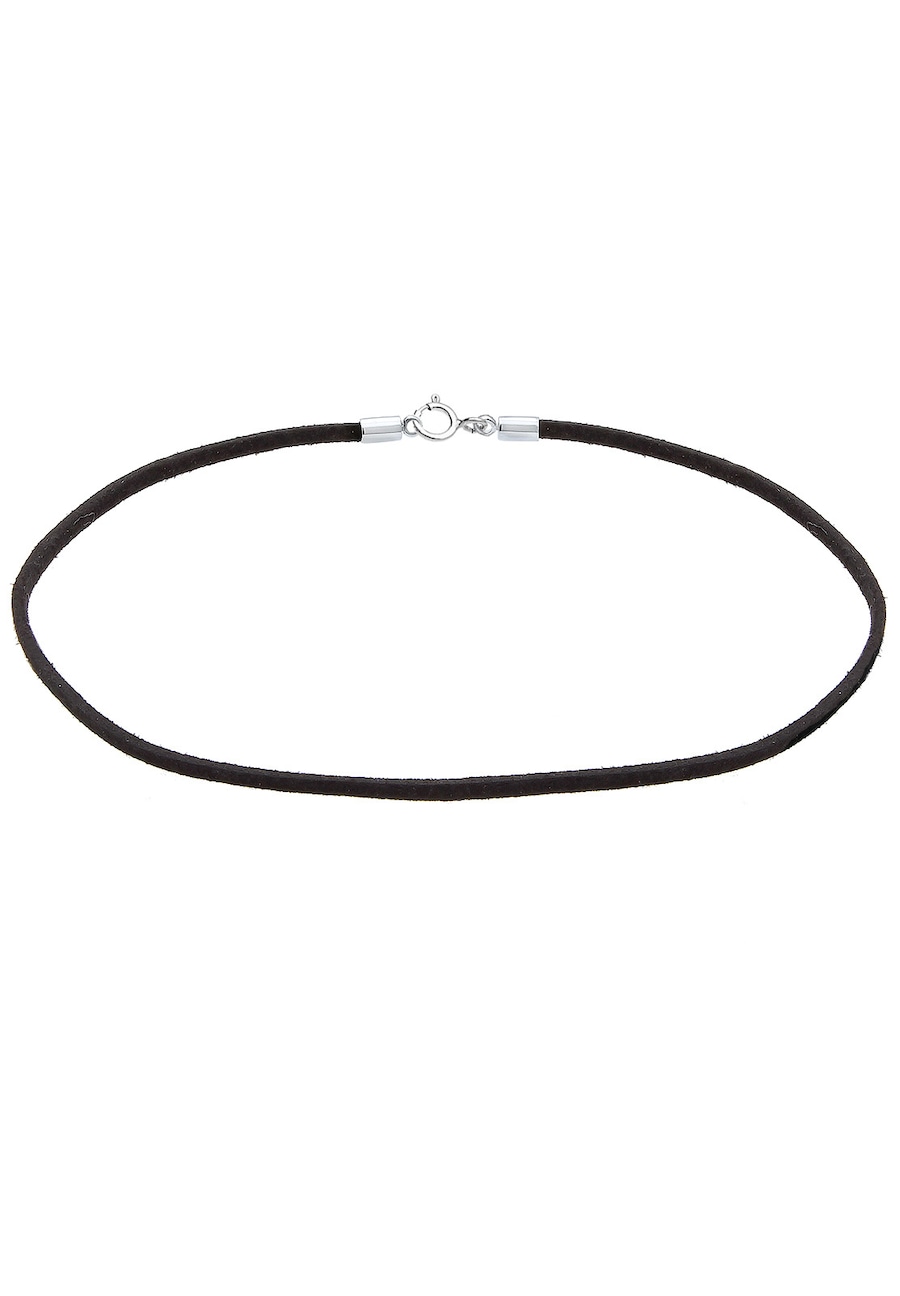 Elli Damski Choker Basic Trend z czarnego zamszu w srebrze 925 Sterling Silver 86093 Naszyjniki 1 ct