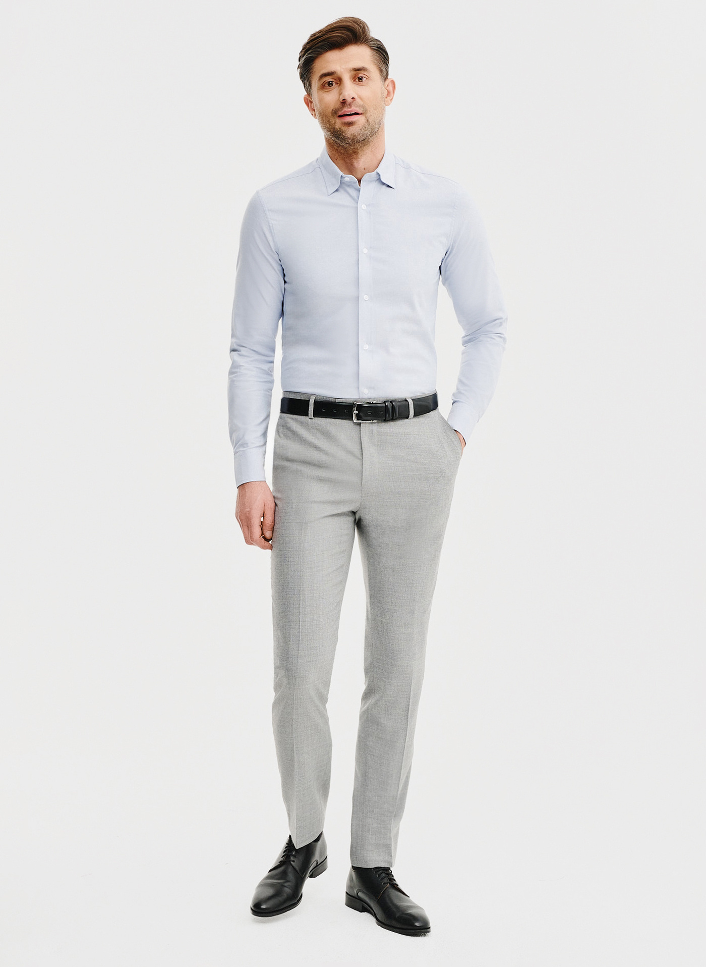 Niebieska bawełniana koszula męska - Pako Lorente