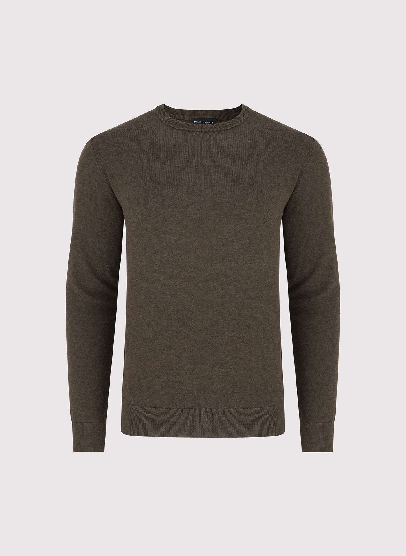 Brązowy sweter męski o-neck - Pako Lorente